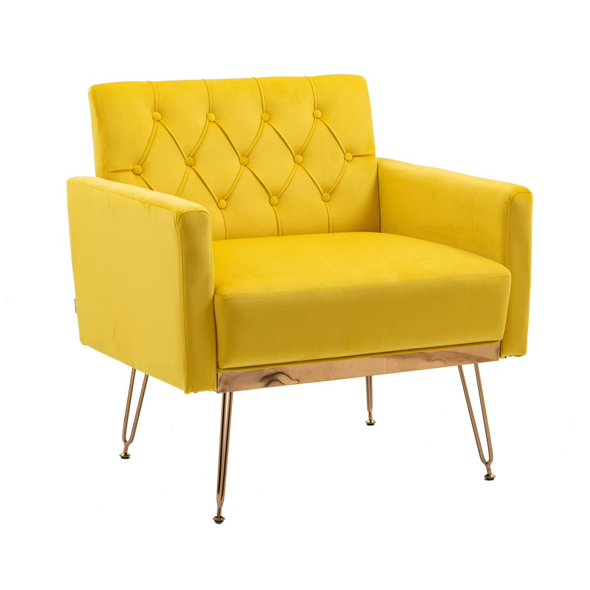 Simplie Fun Accent Chair,leisure Single Sofa With Rose Golden Feet,mustard
