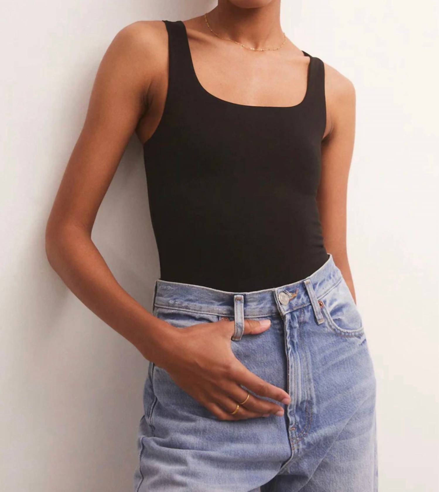 Shop Z Supply Alana So Smooth Bodysuit In Black