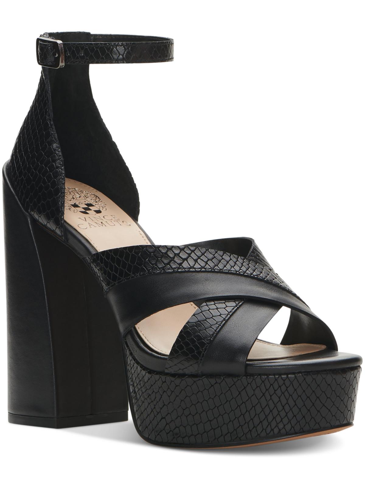 Vince Camuto Gruelie Womens Almond Toe Platform Block Heels In Black