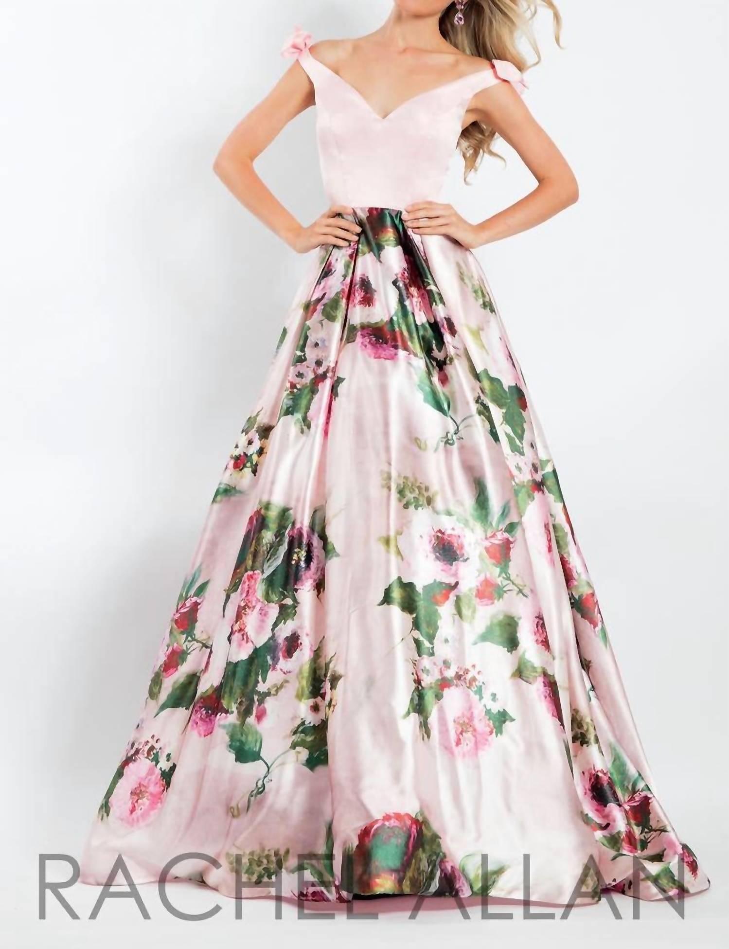 Shop Rachel Allan Long Prom Dress In Pink In White