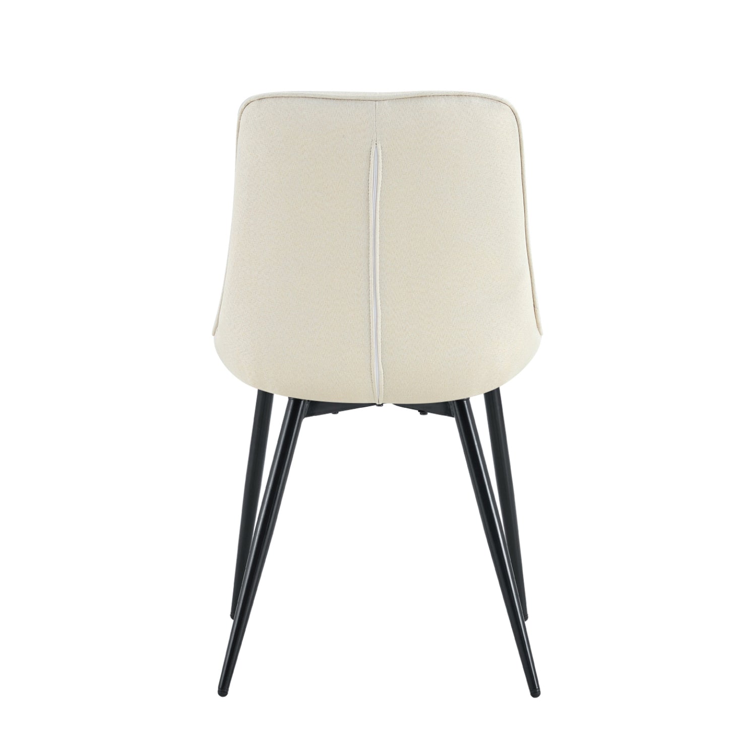 Streamdale Modern Creamy white Fabric Dining Chair with Stylish Grid Pattern