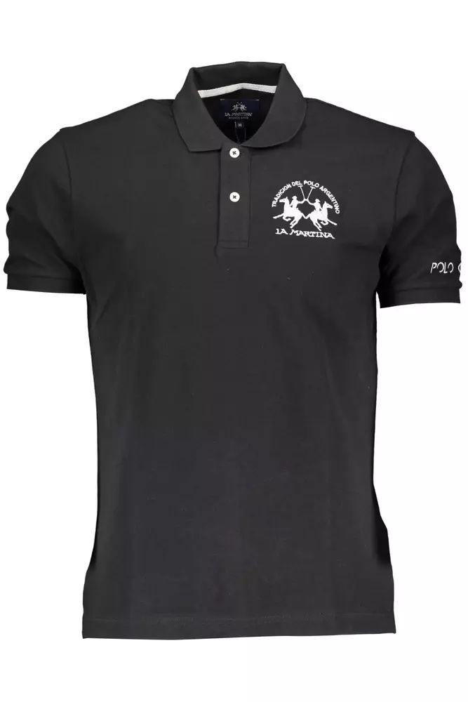 La Martina Elegant Short-sleeved Polo Men's Perfection In Black