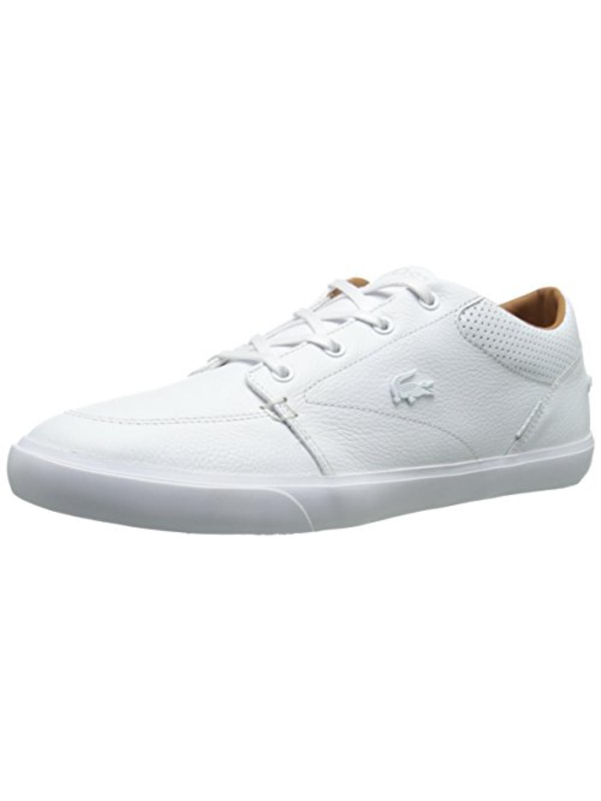 Lacoste Bayliss Mens Faux Leather Lace Up Casual Shoes In White