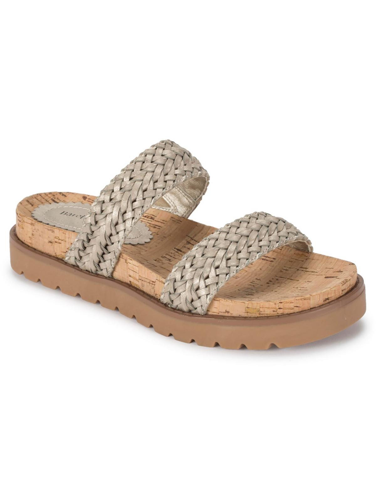 Shop Baretraps Deanne Womens Faux Leather Braided Slide Sandals In White