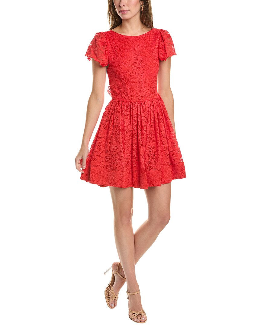 Caroline Constas Marguerite Mini Dress In Red