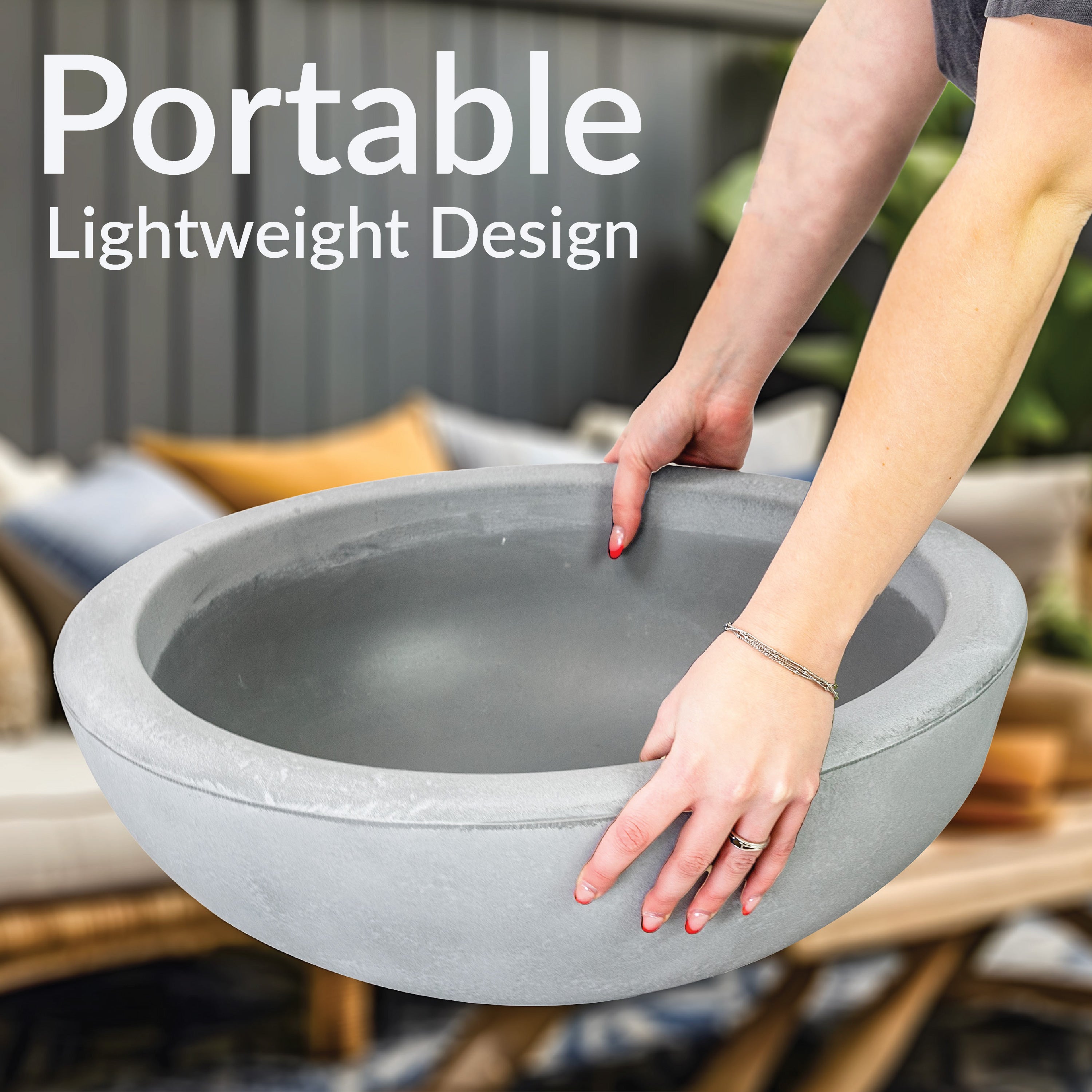 Sunnydaze Weather-Resistant Polyresin Double-Walled Percival Outdoor Flower Pot Planter - 20.75" - Gray - 1 Planter