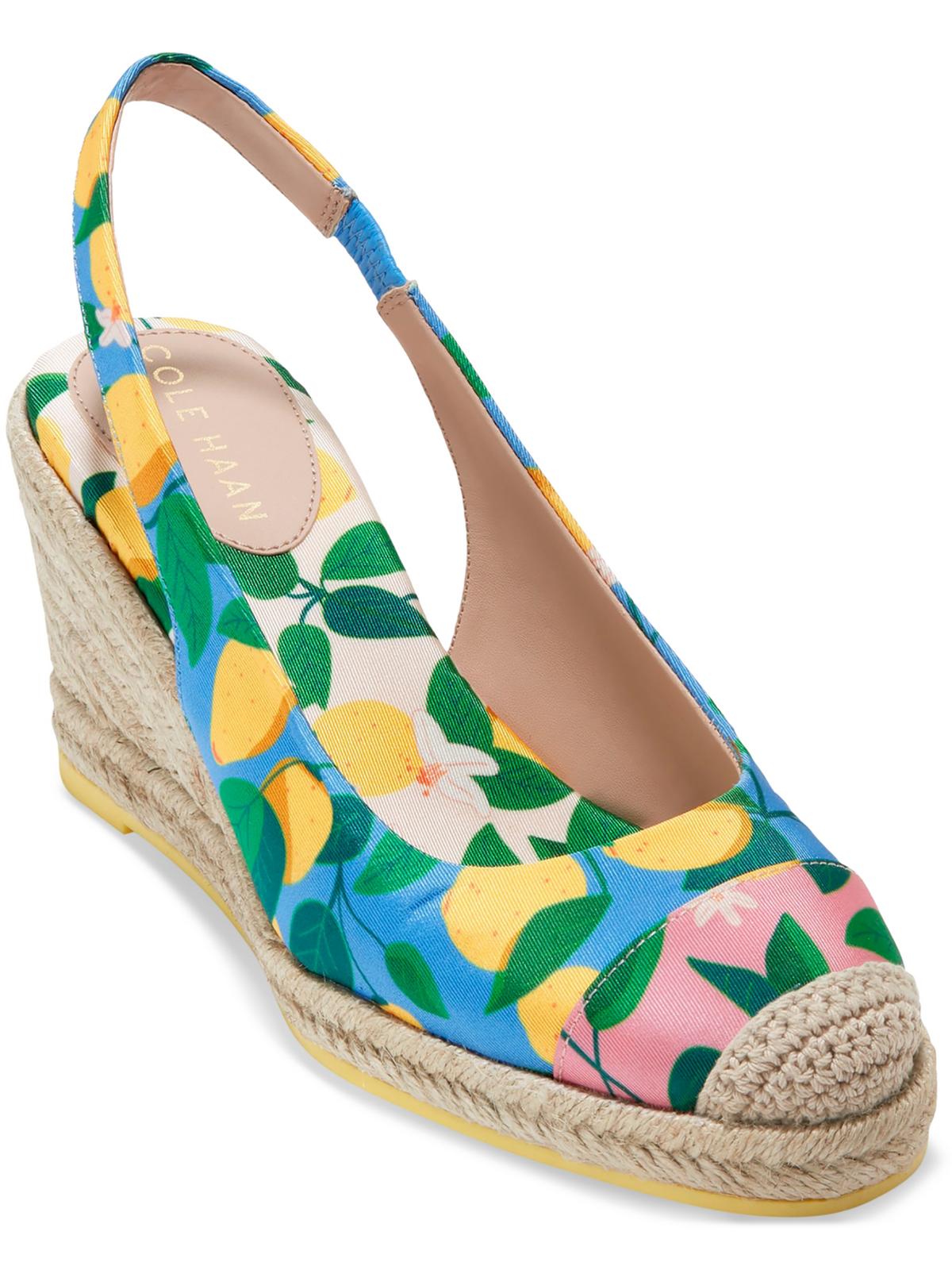 Shop Cole Haan Womens Printed Slingback Espadrille Heels In Multi