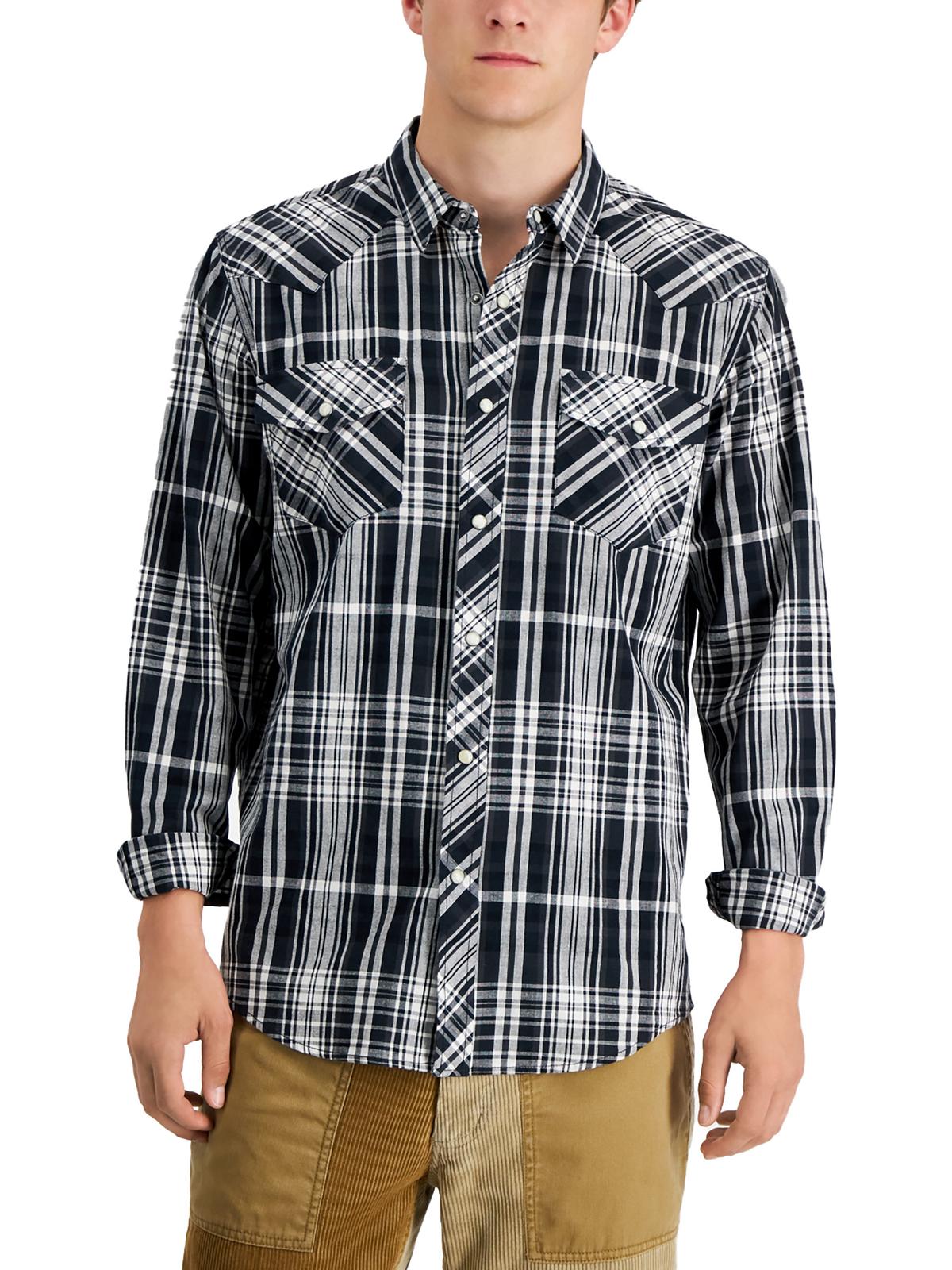 Sun + Stone Remington Mens Woven Regular Fit Button-down Shirt In Black