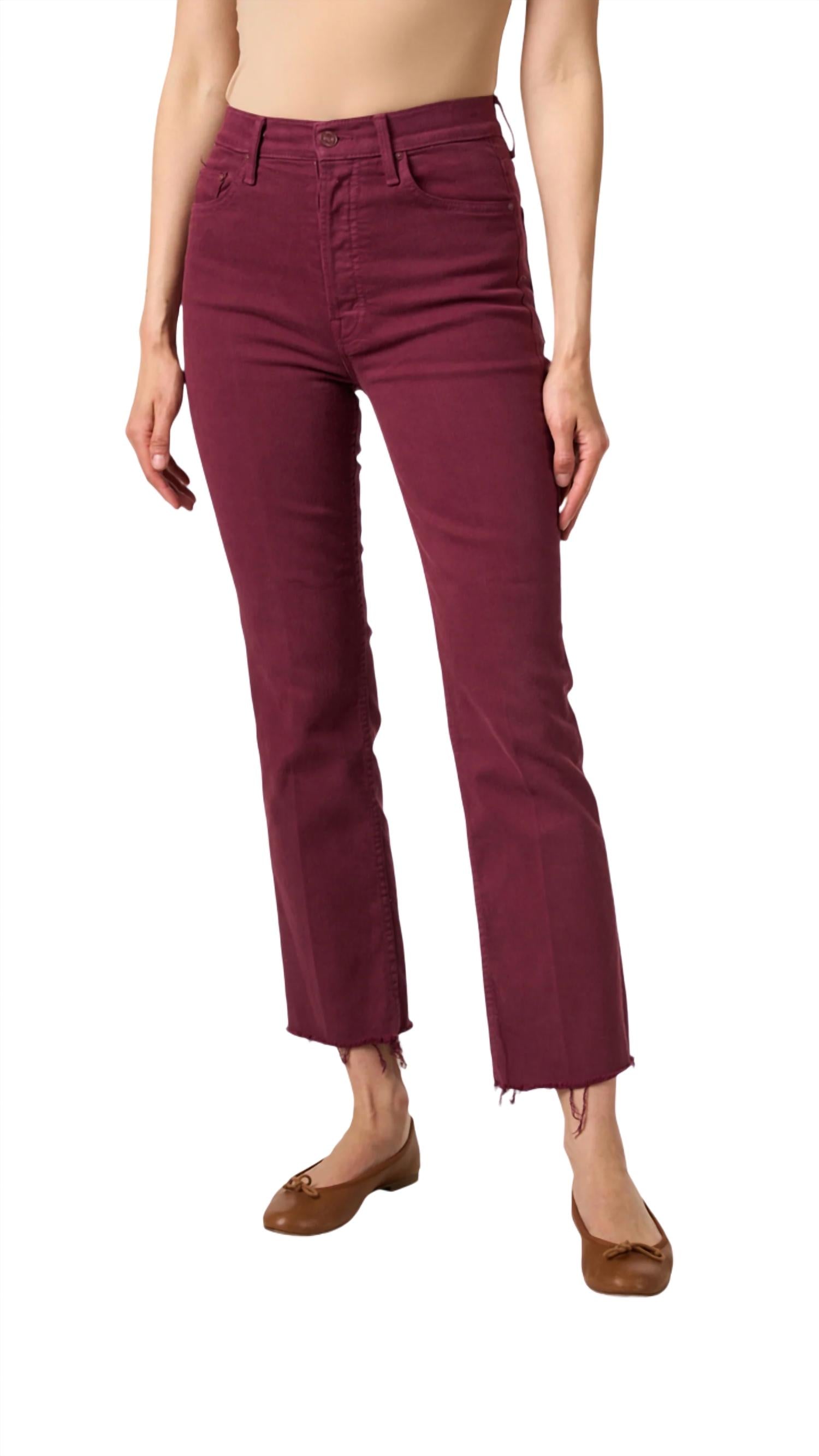 Shop Mother The Tripper Jean In Burgundy In Red