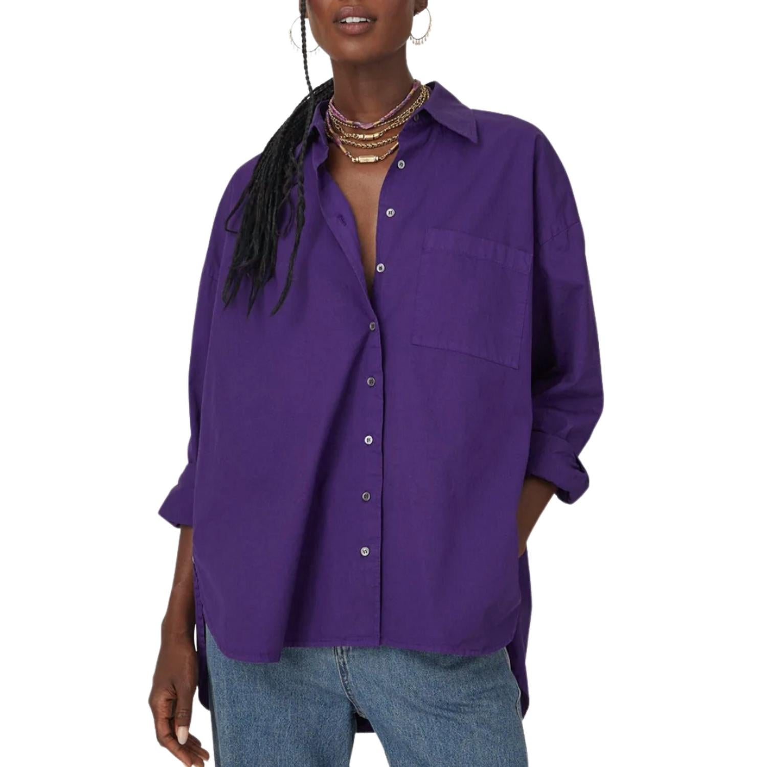 Xirena Sydney Shirt In Royal Purple