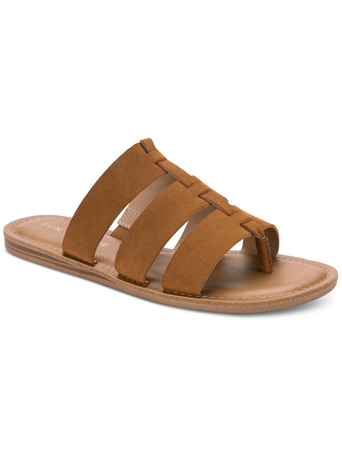 Shop Sun + Stone Oliaa Womens Faux Suede Toe-post Slide Sandals In Multi