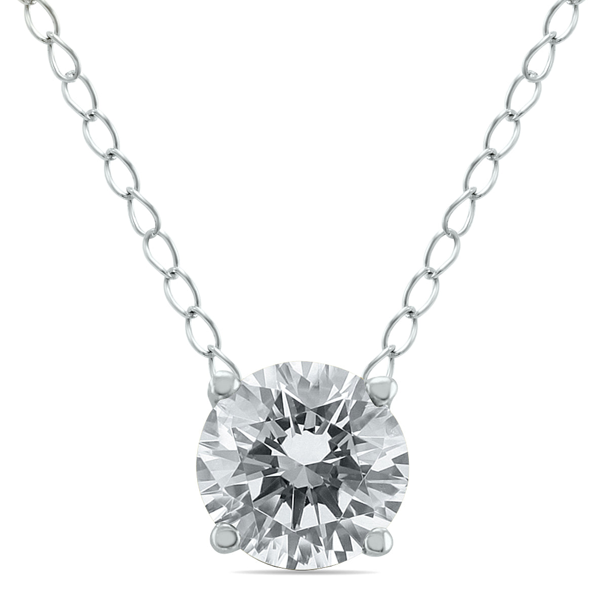 Sselects 1/3 Carat Floating Round Diamond Solitaire Necklace In 14k In White