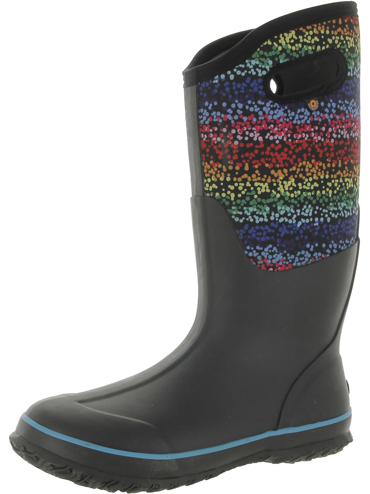 Bogs Classic Rainbow Womens Tall Knee-high Rain Boots In Black