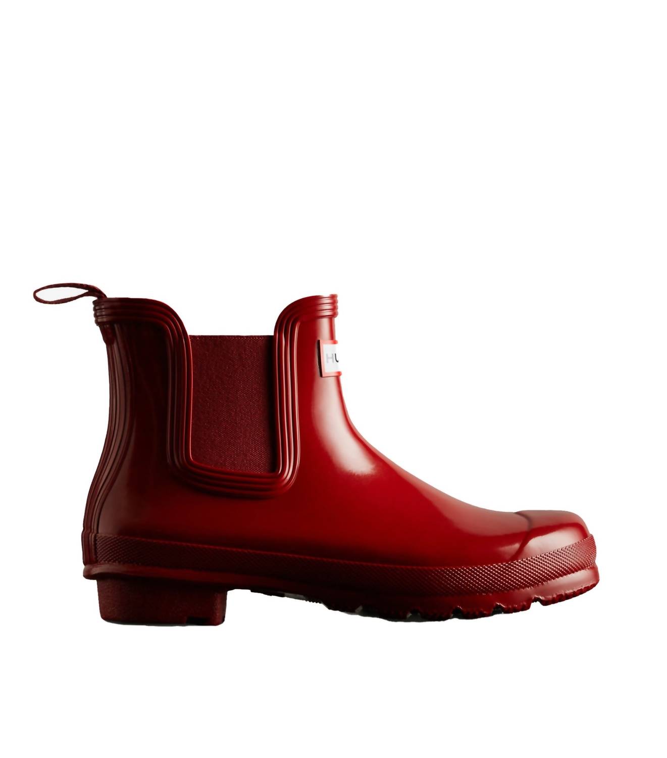 Shop Hunter Women's Original Gloss Chelsea Boots In Military Red