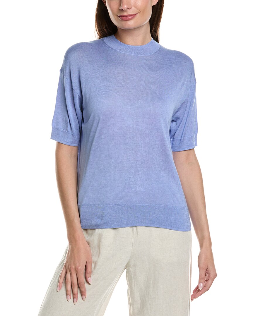 Theory Easy Washable Silk-blend Shirt In Purple