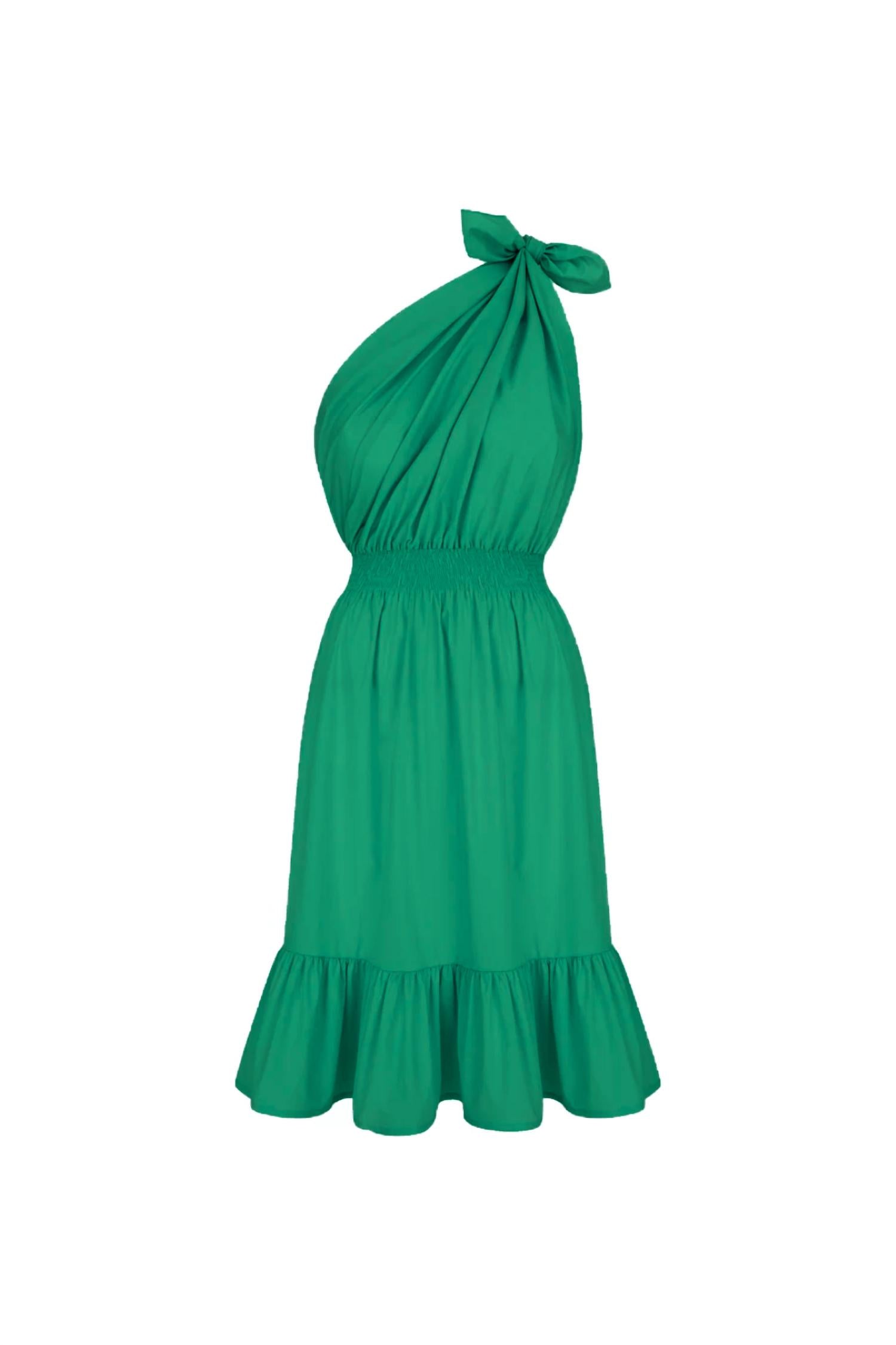 Monica Nera Demi Midi Dress In Emerald In Green