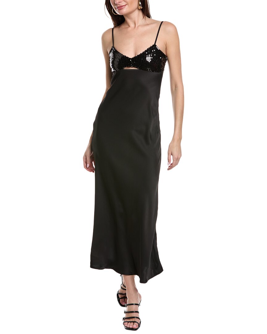 Shop Rouge &  Sequin Slip Dress In Black