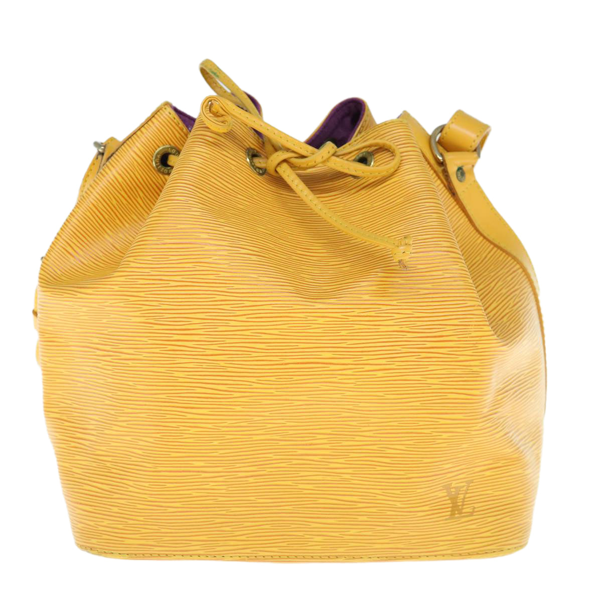Pre-owned Louis Vuitton Petit Noé Leather Shoulder Bag () In Yellow