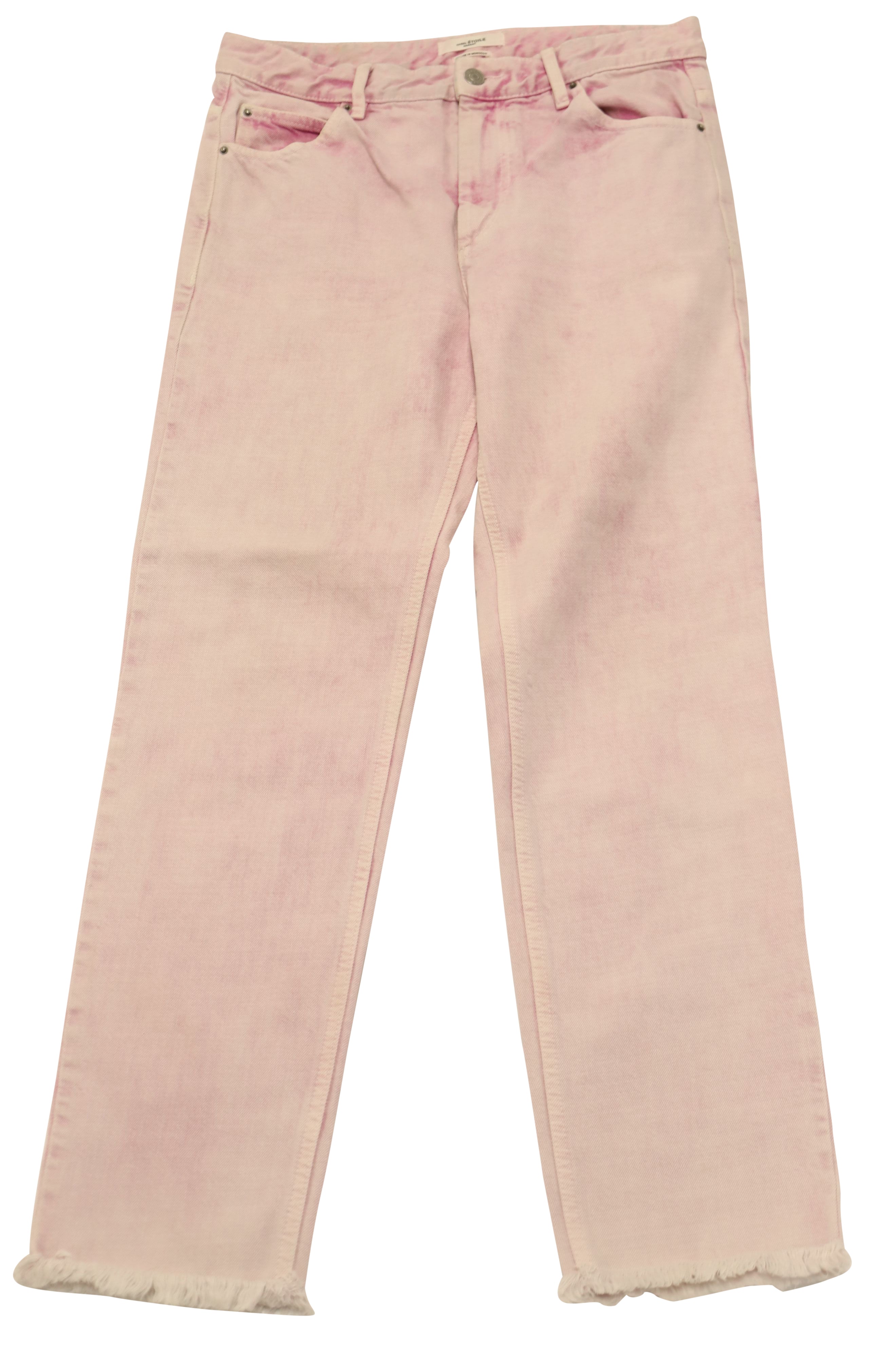 Image of Isabel Marant Etoile Vintage Style Acid Wash Jeans in Pink Cotton