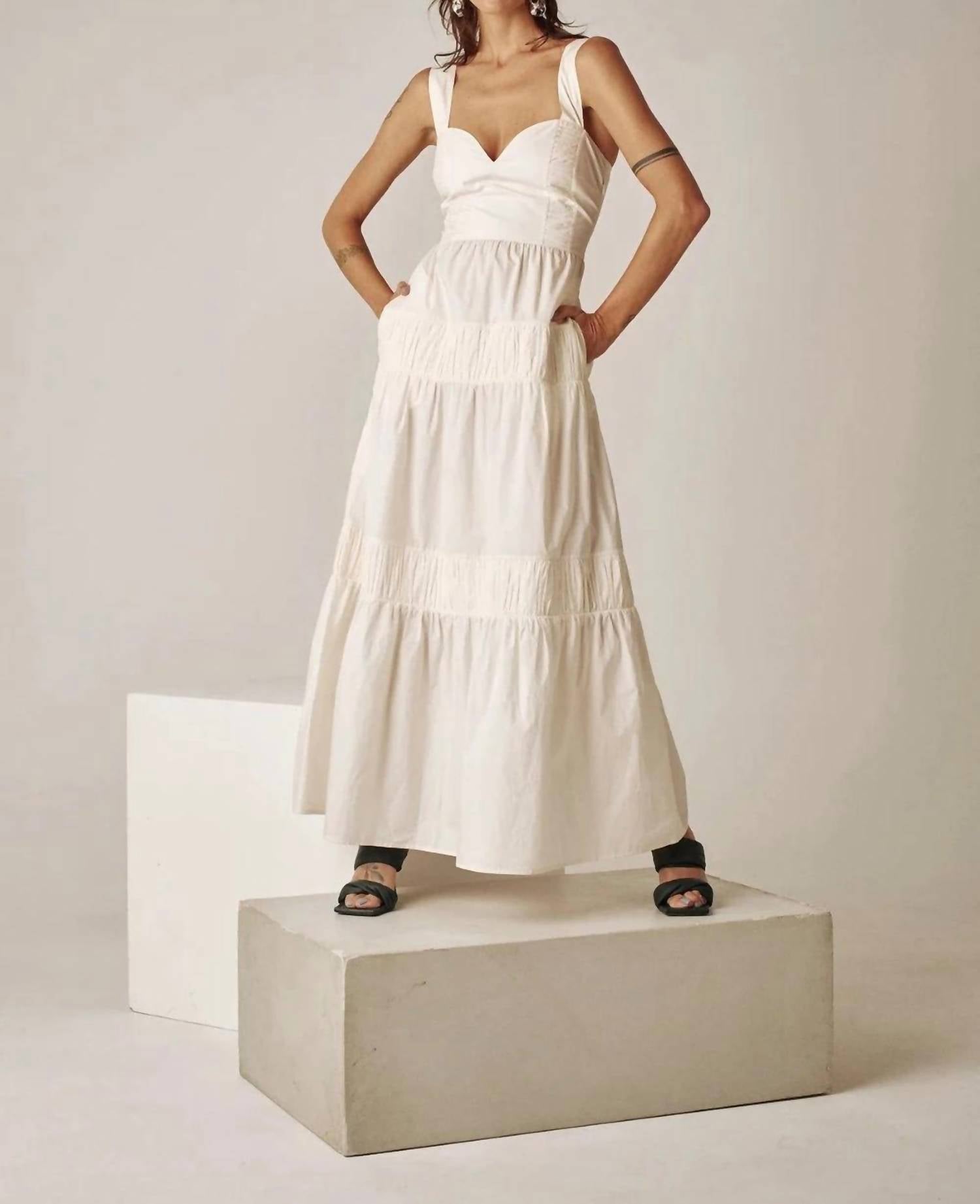 Shop Carolina K Kuna Dress In Gardenia In White