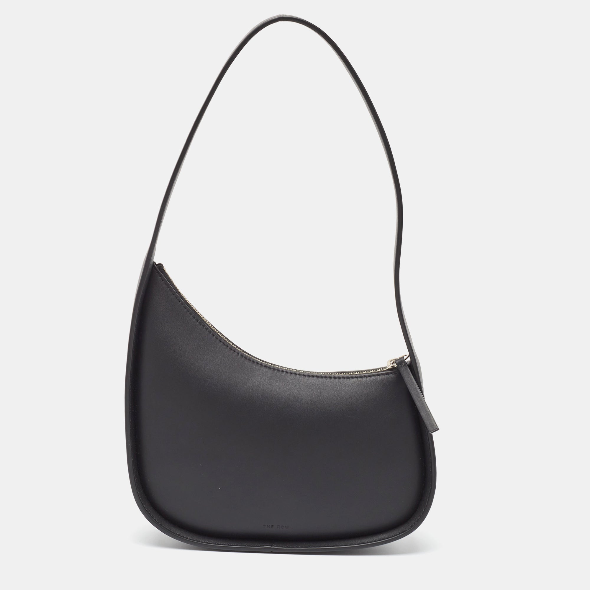 Shop The Row Leather Half Moon Shoulder Bag In Black