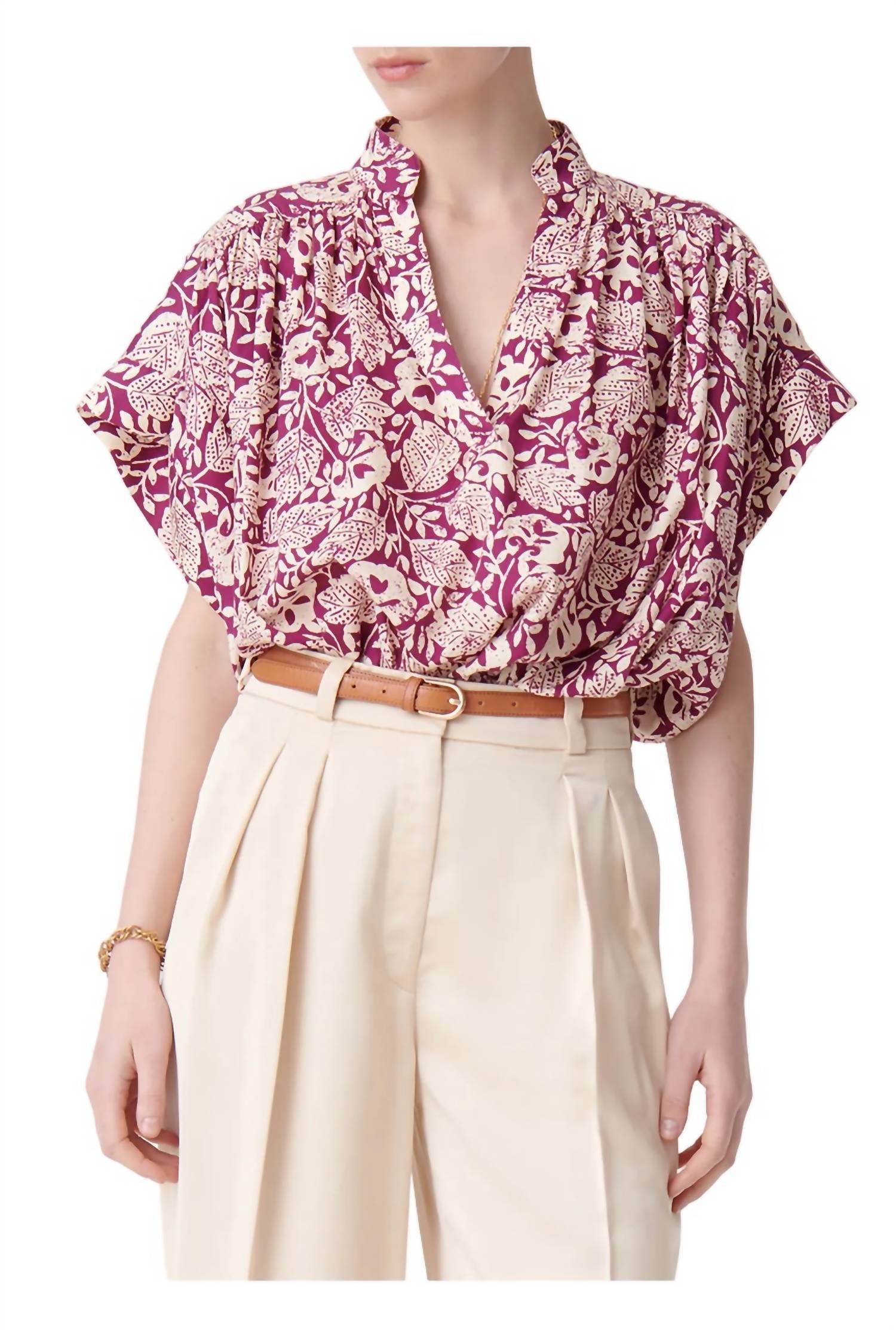 Vanessabruno Cory Loose Fit Top In Plum In Pink