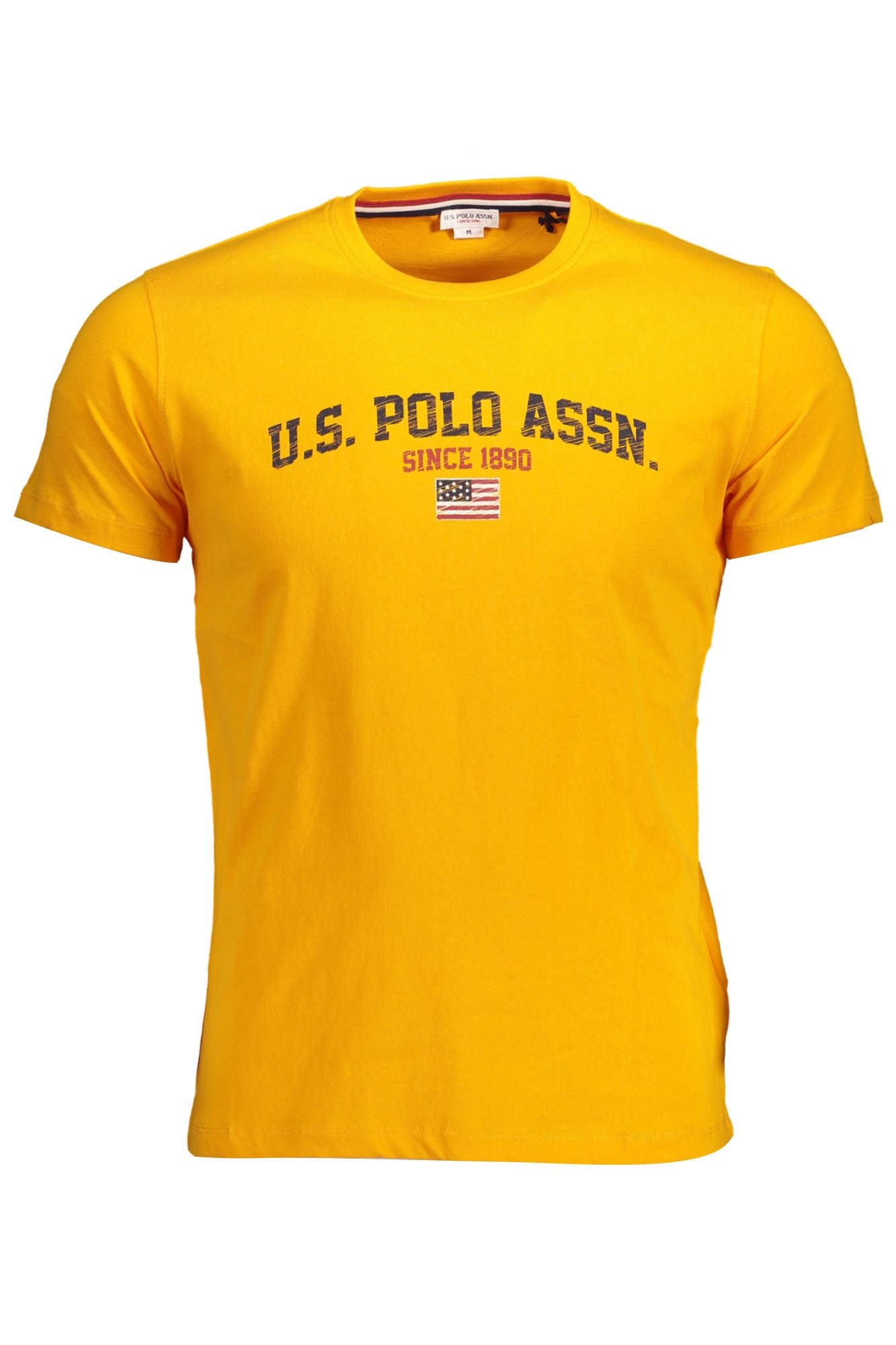 U.s. Polo Assn U. S. Polo Assn. Elegant Crew Neck Logo Men's Tee In Yellow