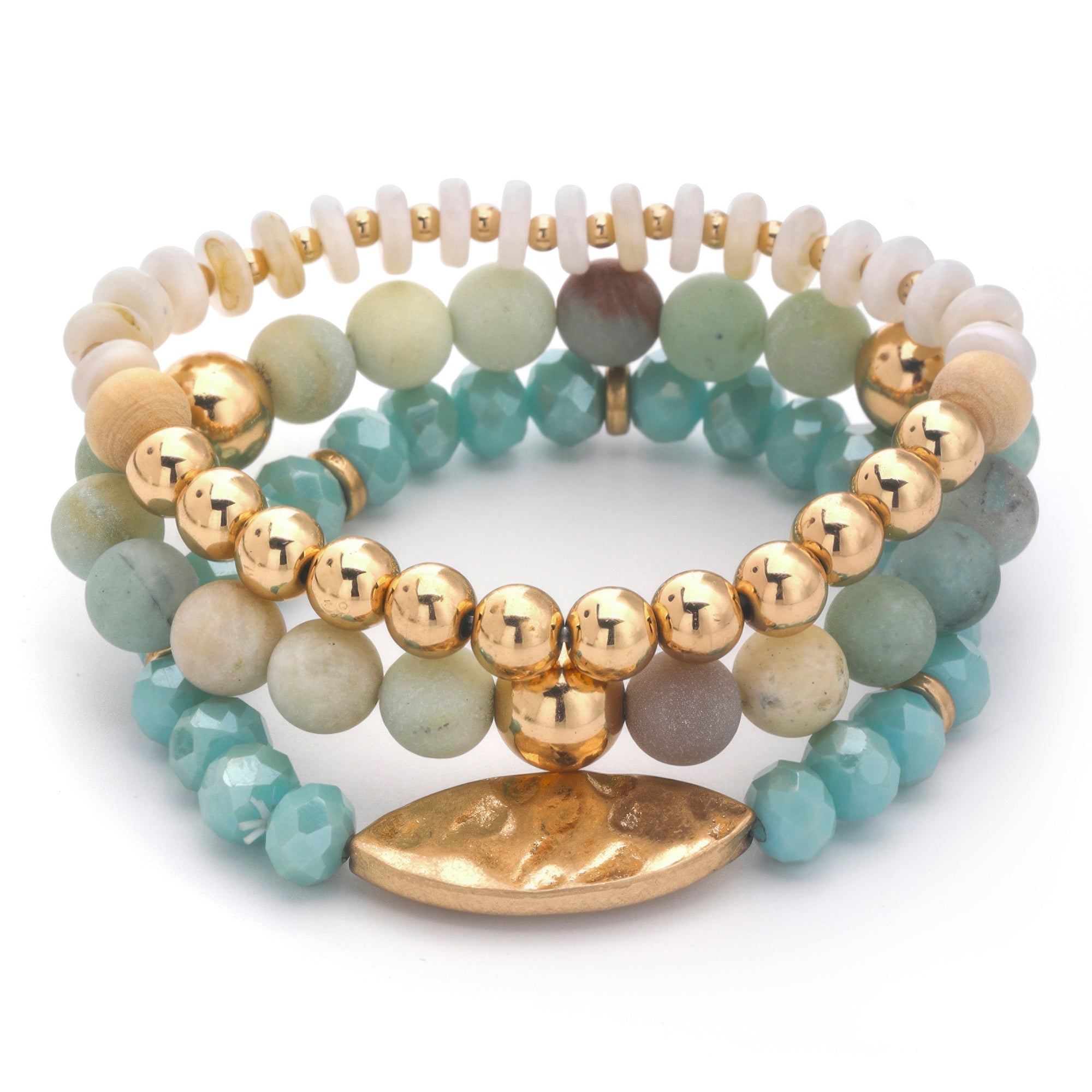 FASHNZFAB Women's Multi Mix Bead Stretch Bracelet Set