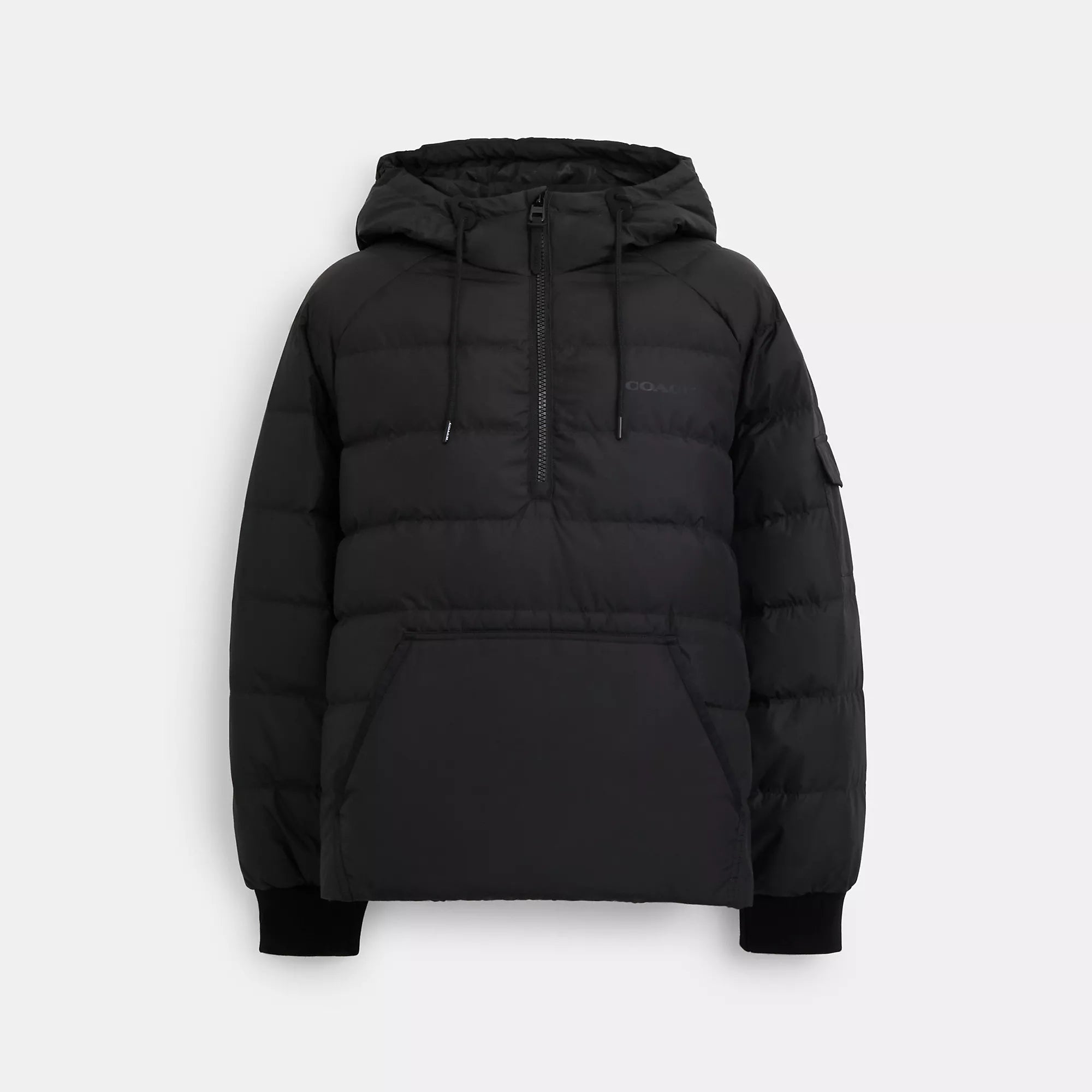 Coach Outlet Quilted Hoodie In Black