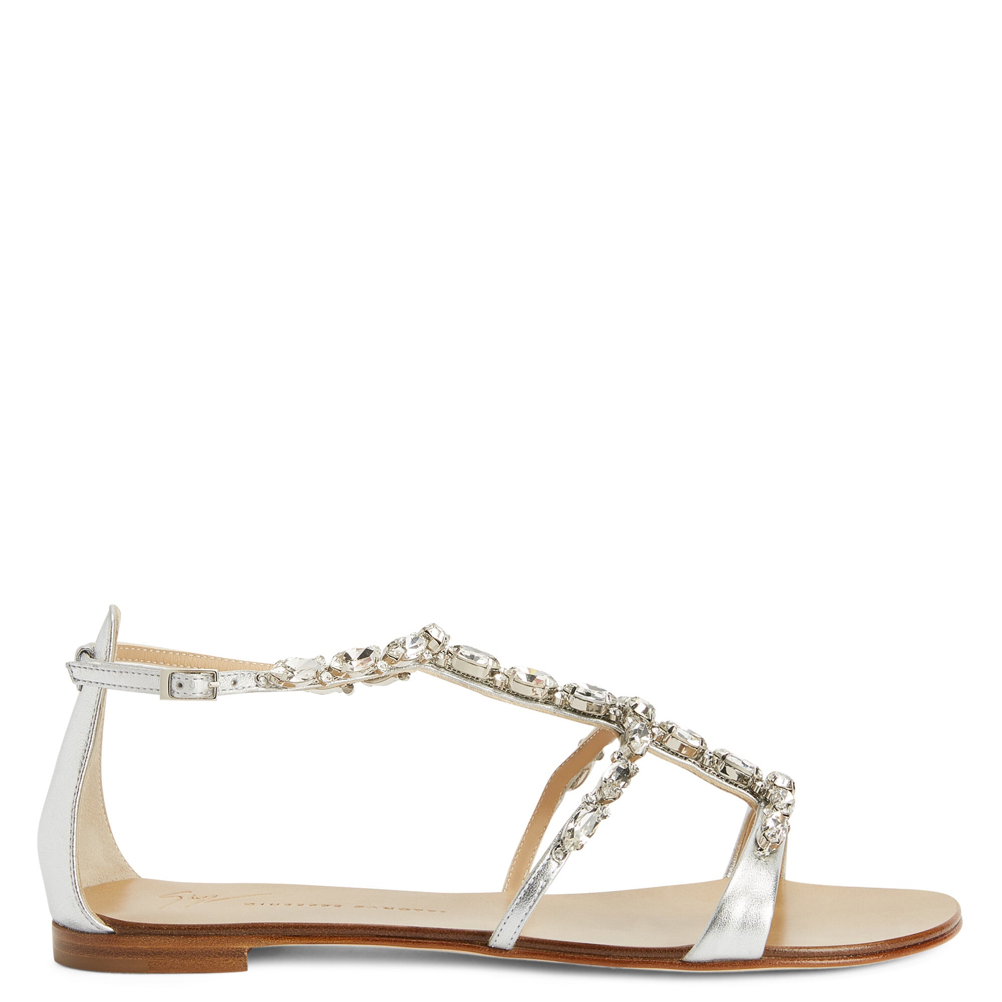 Shop Giuseppe Zanotti Elba Flat In White