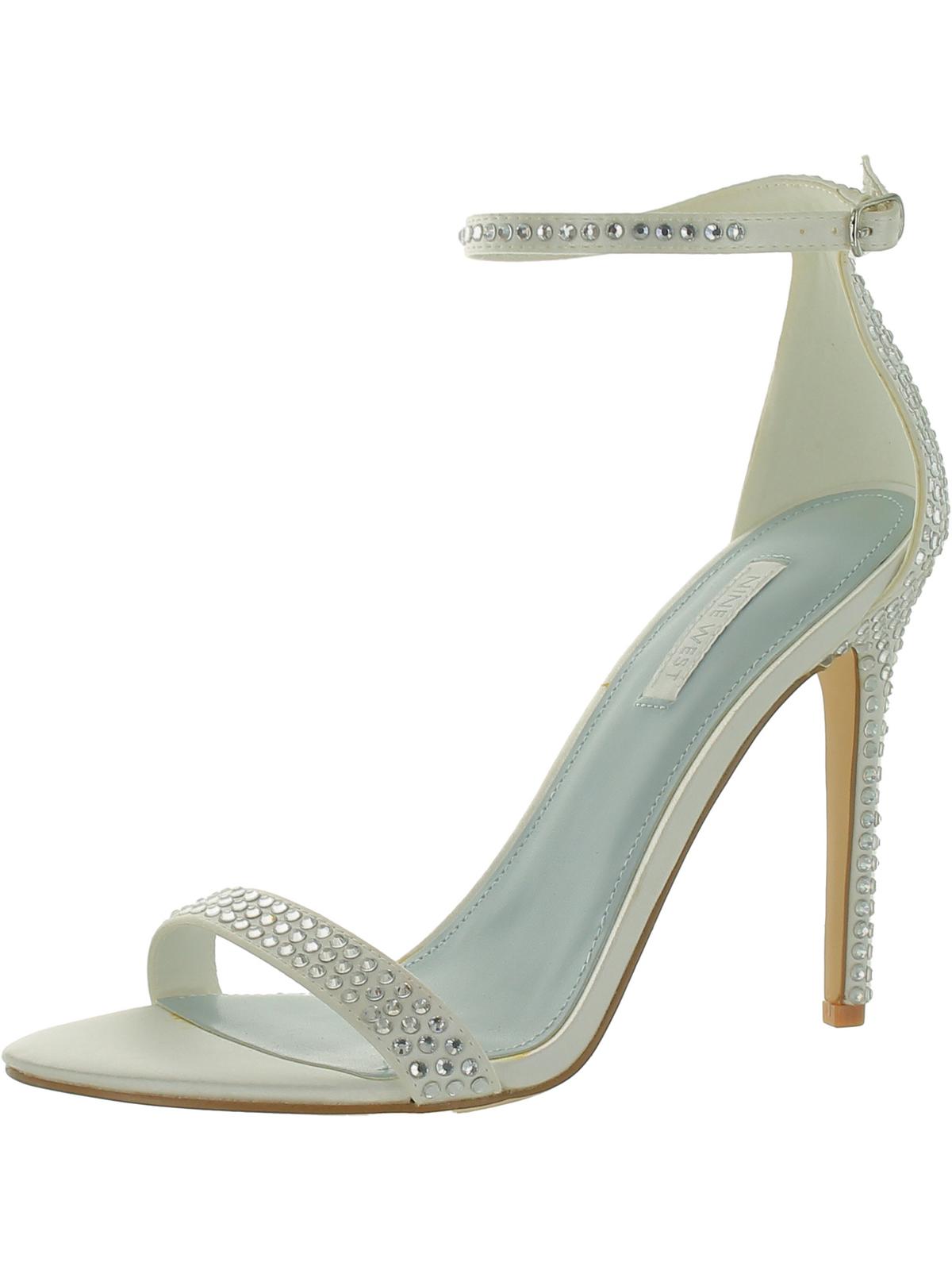 Nine West Womens Ankle Strap Rhinestone In Gray