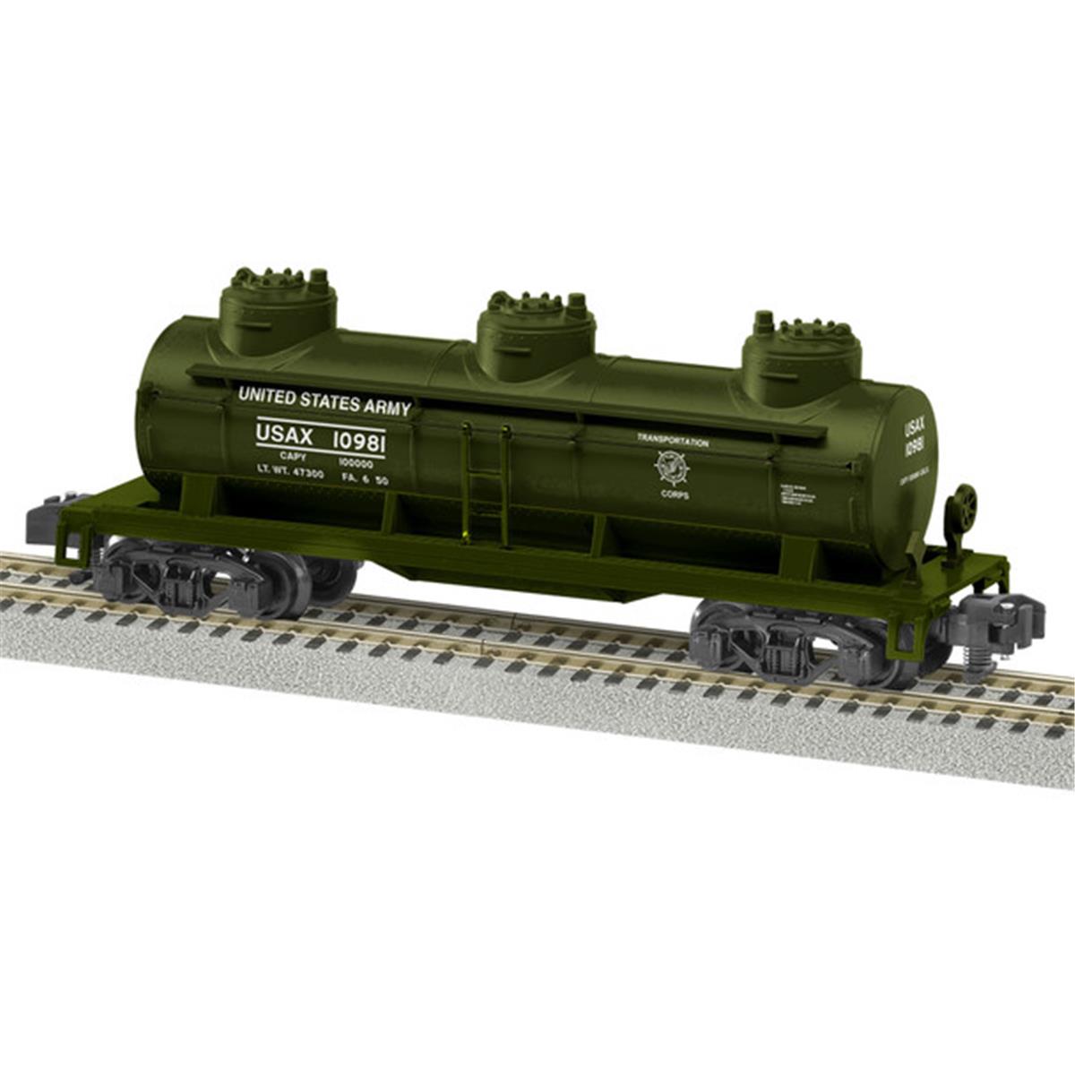 Lionel No.10981 S Scale Us Army 3-dome Tankcar