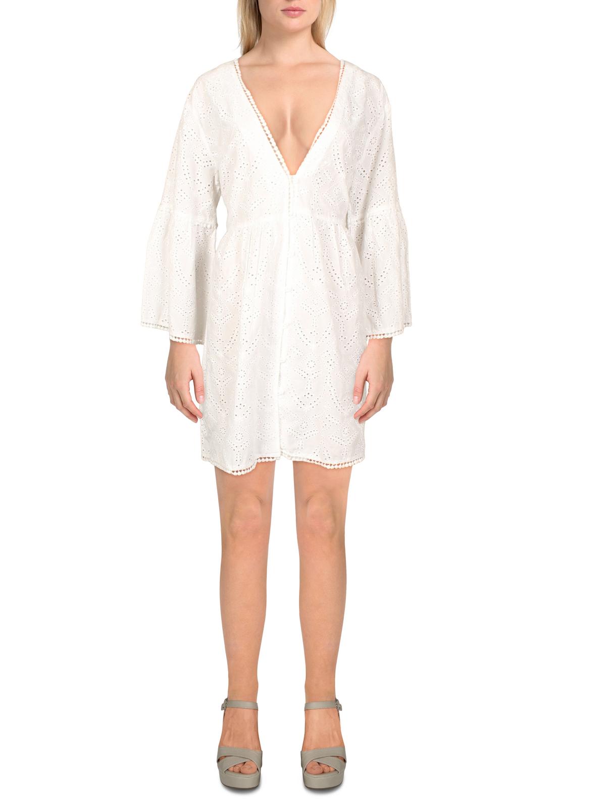Shop Melissa Odabash Womens Cotton Coverup Babydoll Dress In White