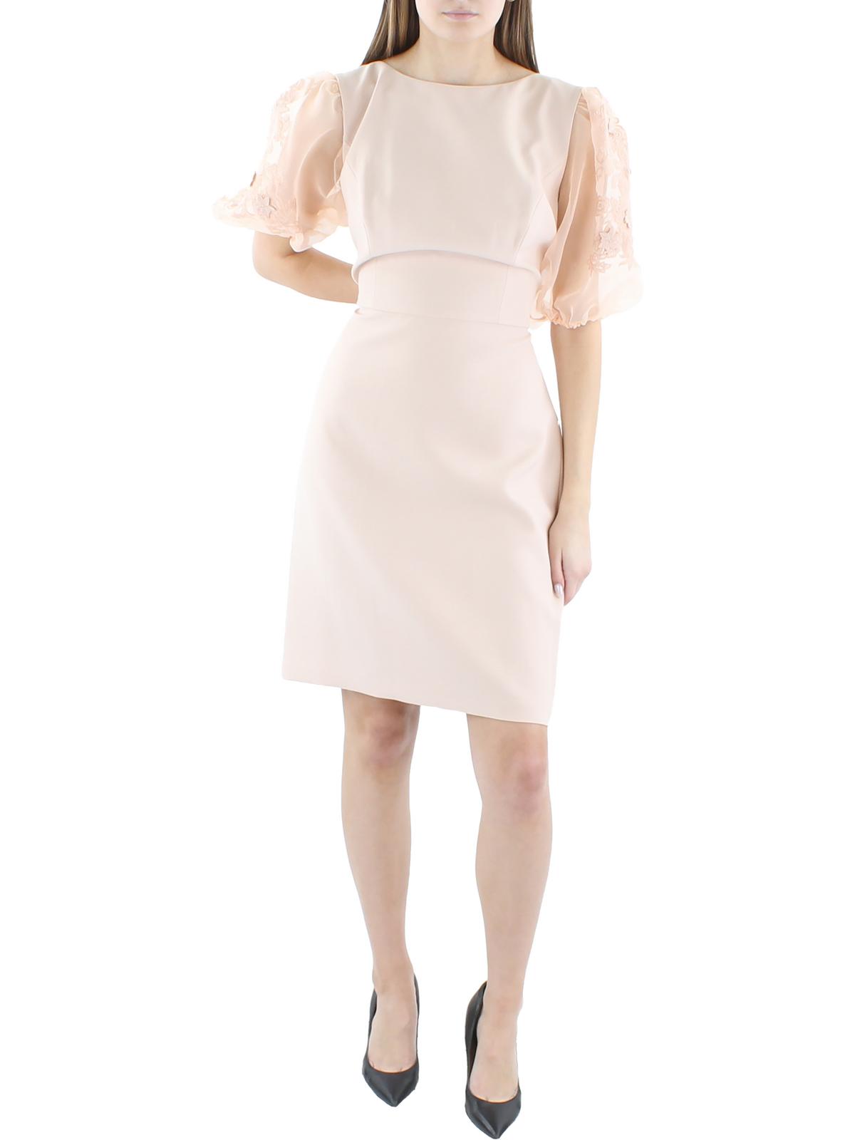 Shop Bcbgmaxazria Kamille Womens Sheer Organza Mini Dress In Pink