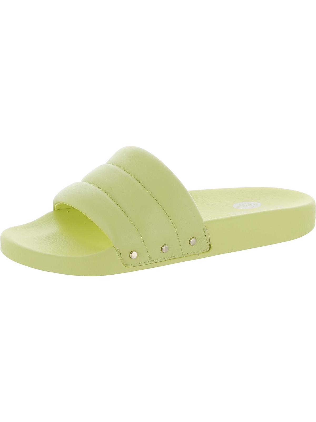 Shop Dr. Scholl's Shoes Pisces Chill Womens Leather Slip On Slide Sandals In Green