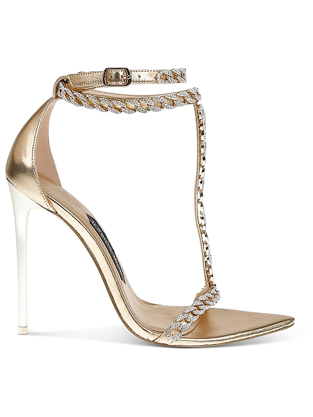 Shop Jessica Rich Luxe Sandal Womens Leather Strappy Heels In Gold