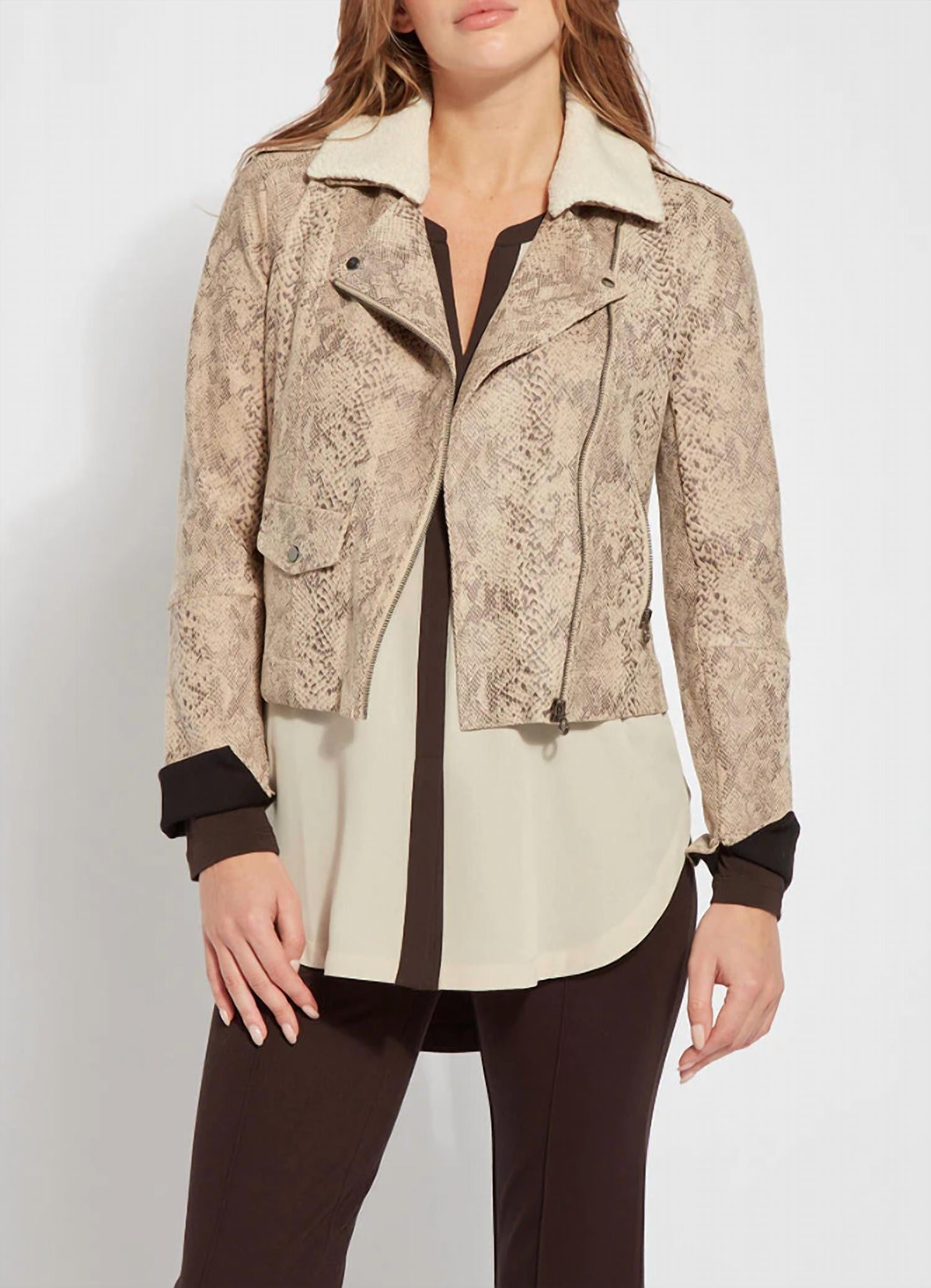 Shop Lyssé Rosalind Detachable Collar Jacket In Tan In Beige