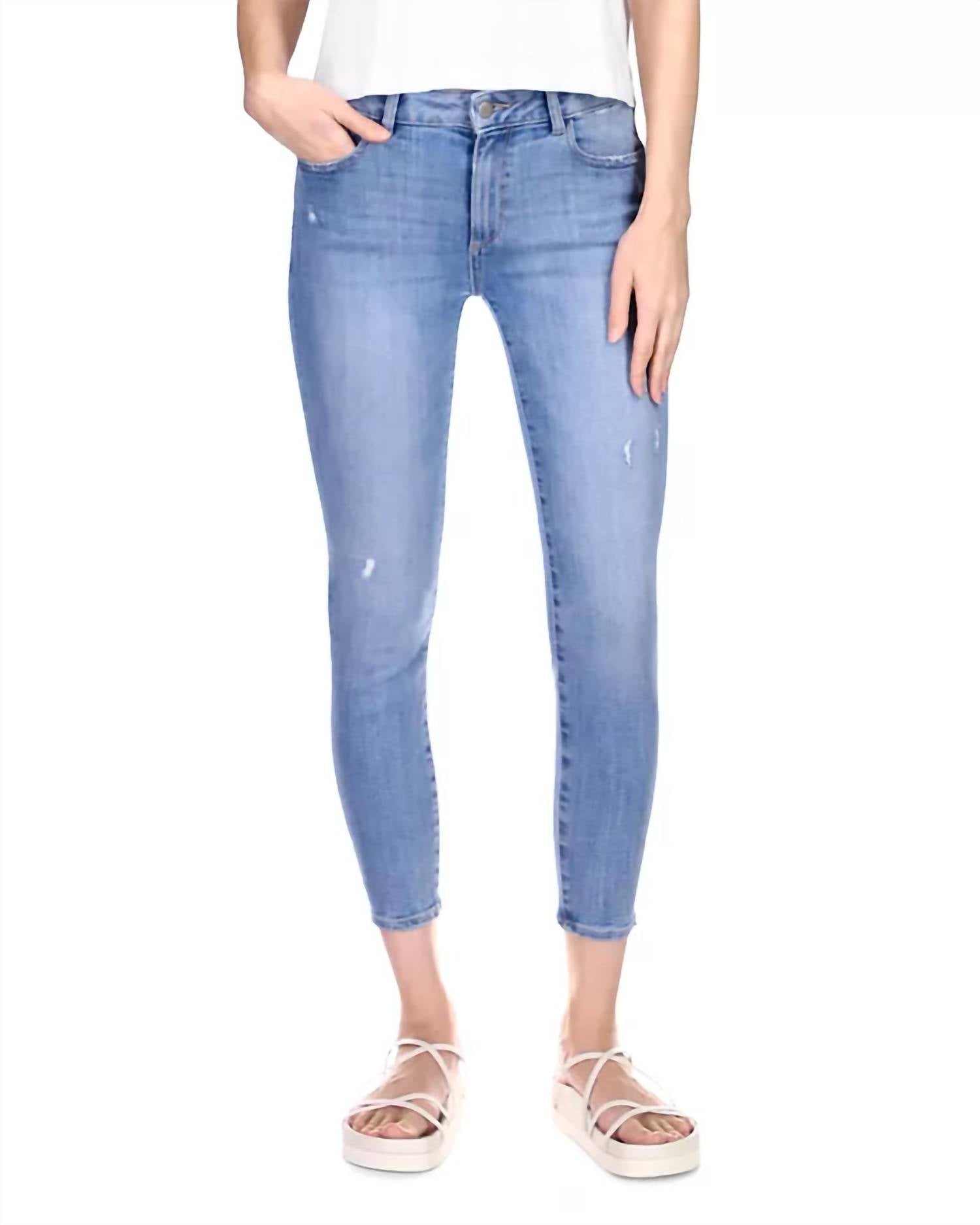 Shop Dl1961 - Women's Women's Florence Skinny Jeans In Cloud Distressed In Silver