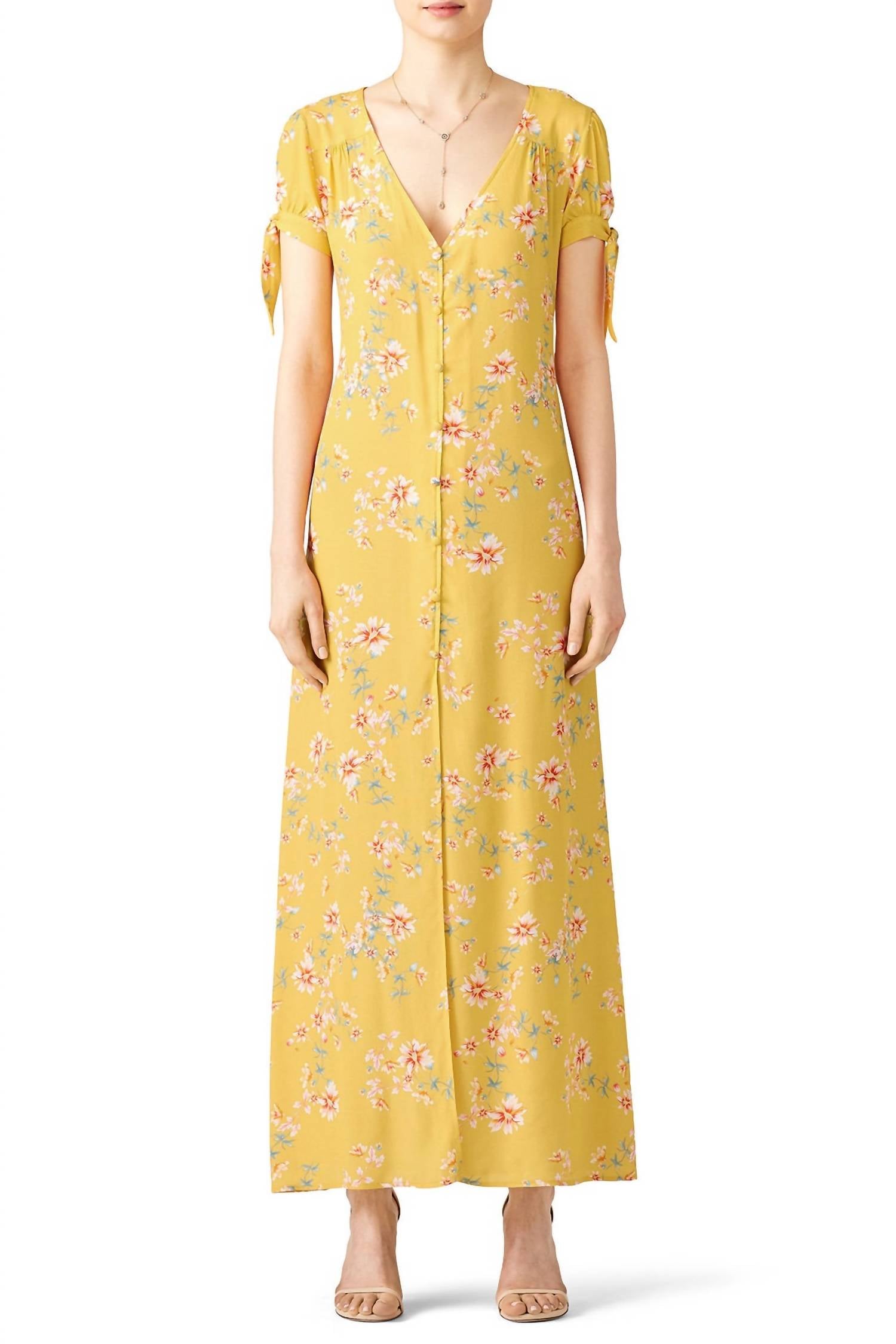 Flynn Skye Touch Of Honey Ale Maxi Dress In Yellow