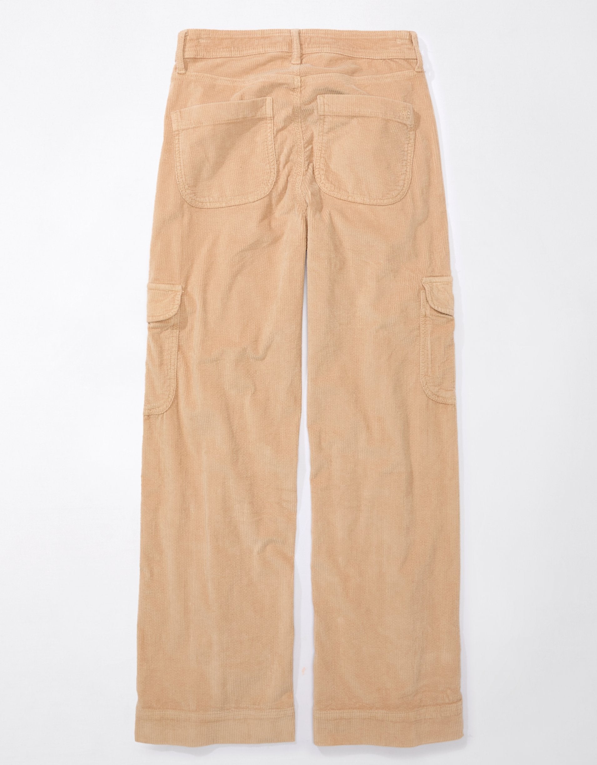 American Eagle Outfitters Ae Dreamy Drape Stretch Corduroy Super High-waisted Baggy Wide-leg Pant In Neutral