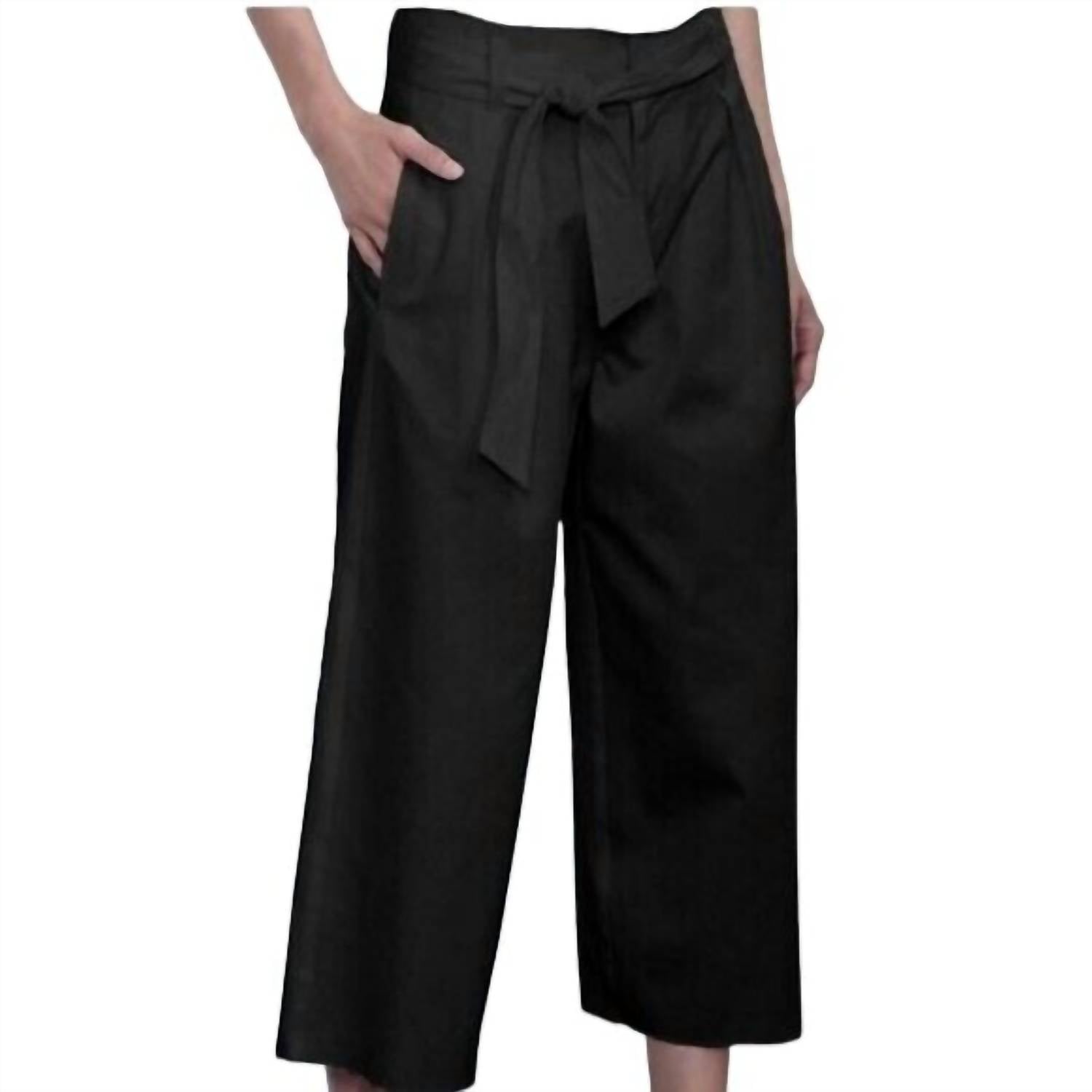 Velvet By Graham & Spencer Arisa Women's Cropped Wide Leg Pants In Black