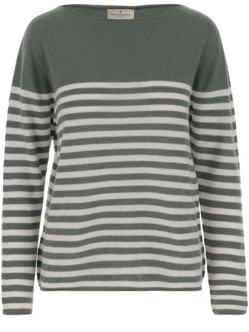 Bruno Manetti Cashmere Sweater With Striped Pattern