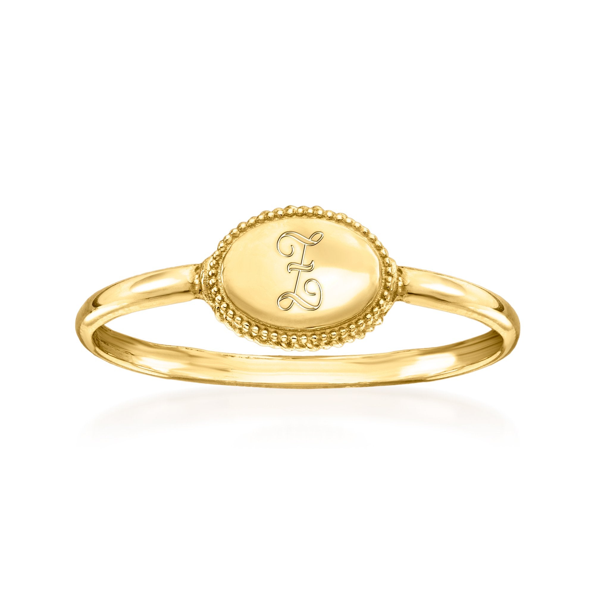 Rs Pure By Ross-simons Italian 14kt Yellow Gold Personalized Oval Ring