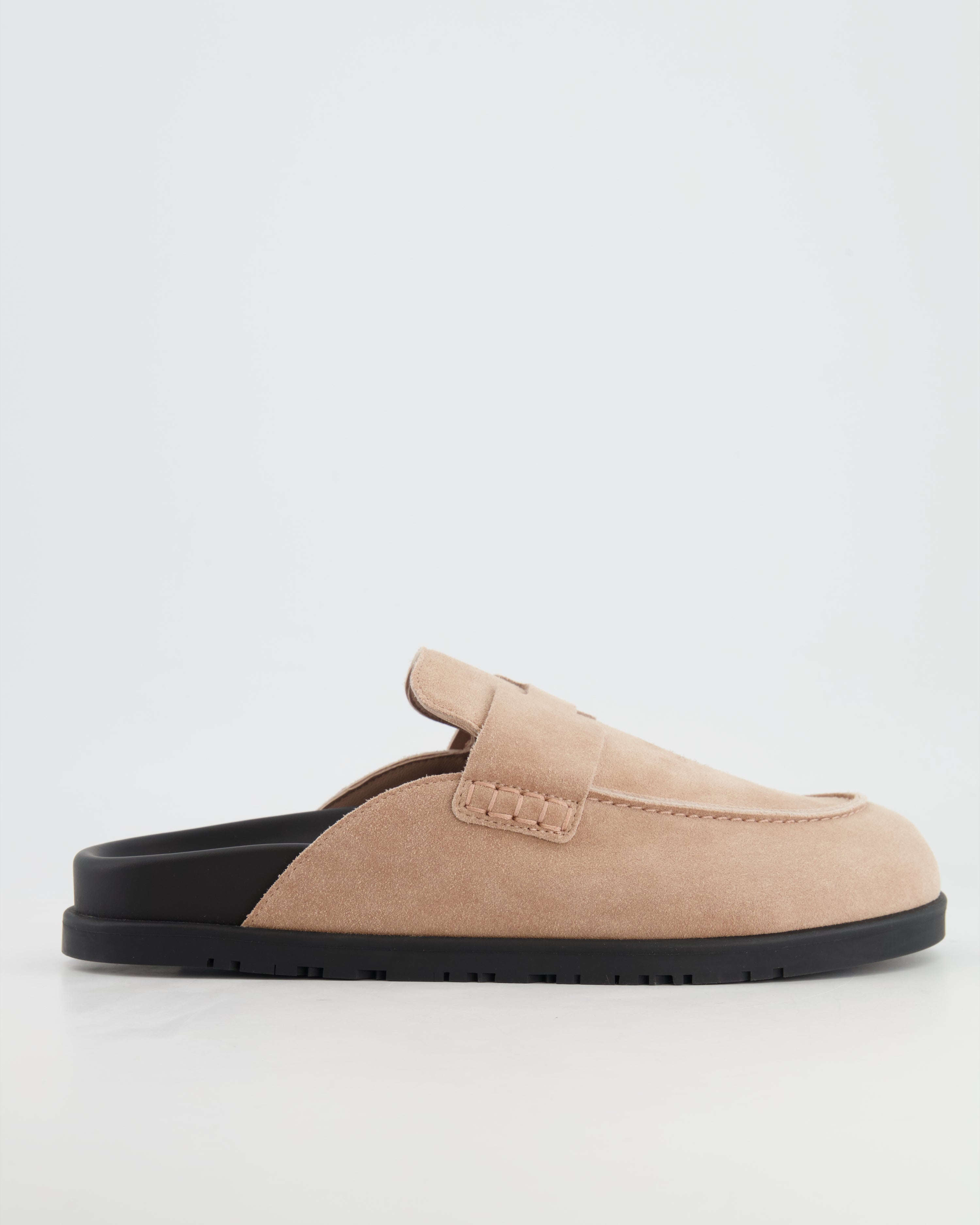 Hermes Go Mules In Suede Calfskin Leather In Beige