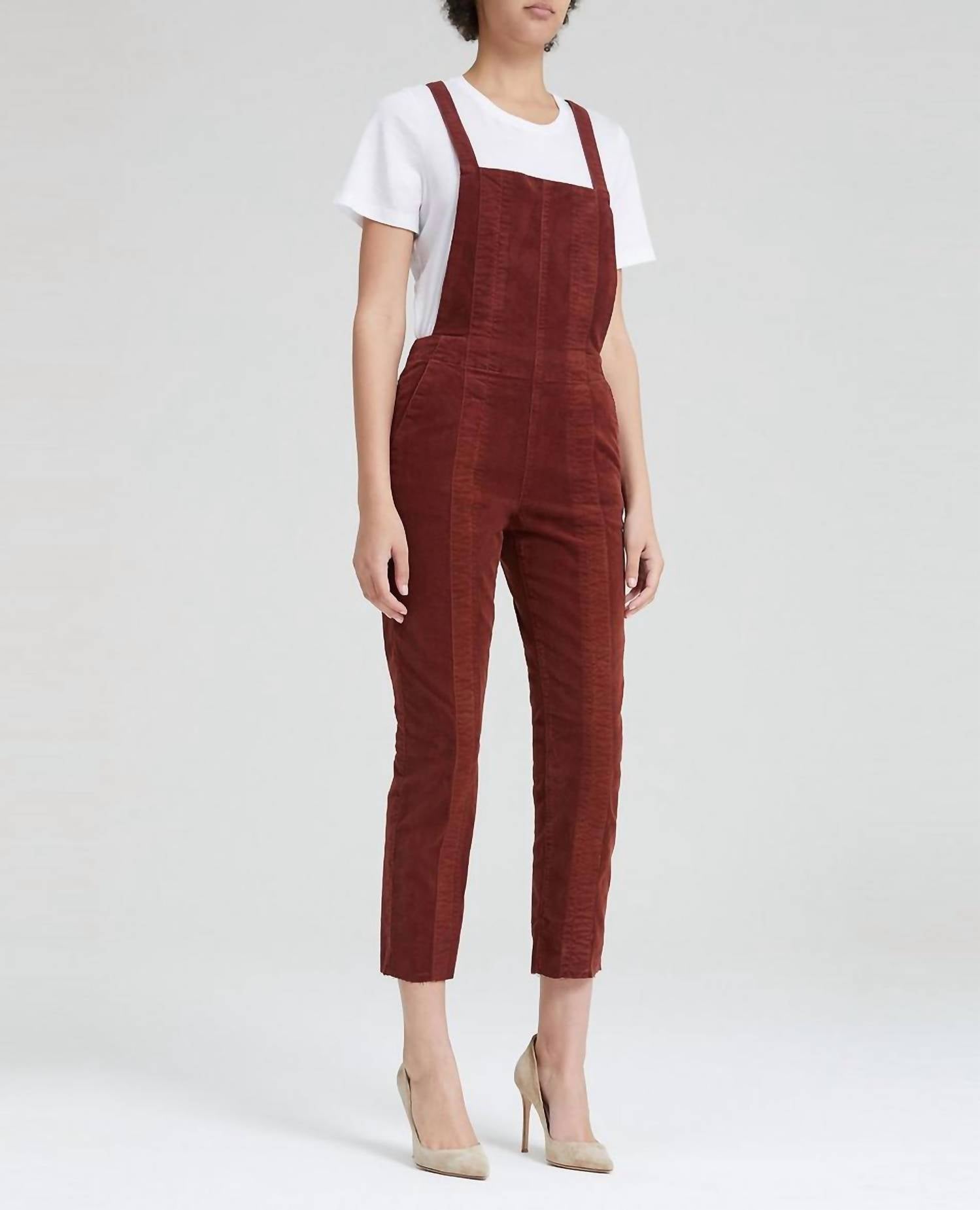 Shop Ag Pleated Isabelle Overall In Rich Crimson In Red