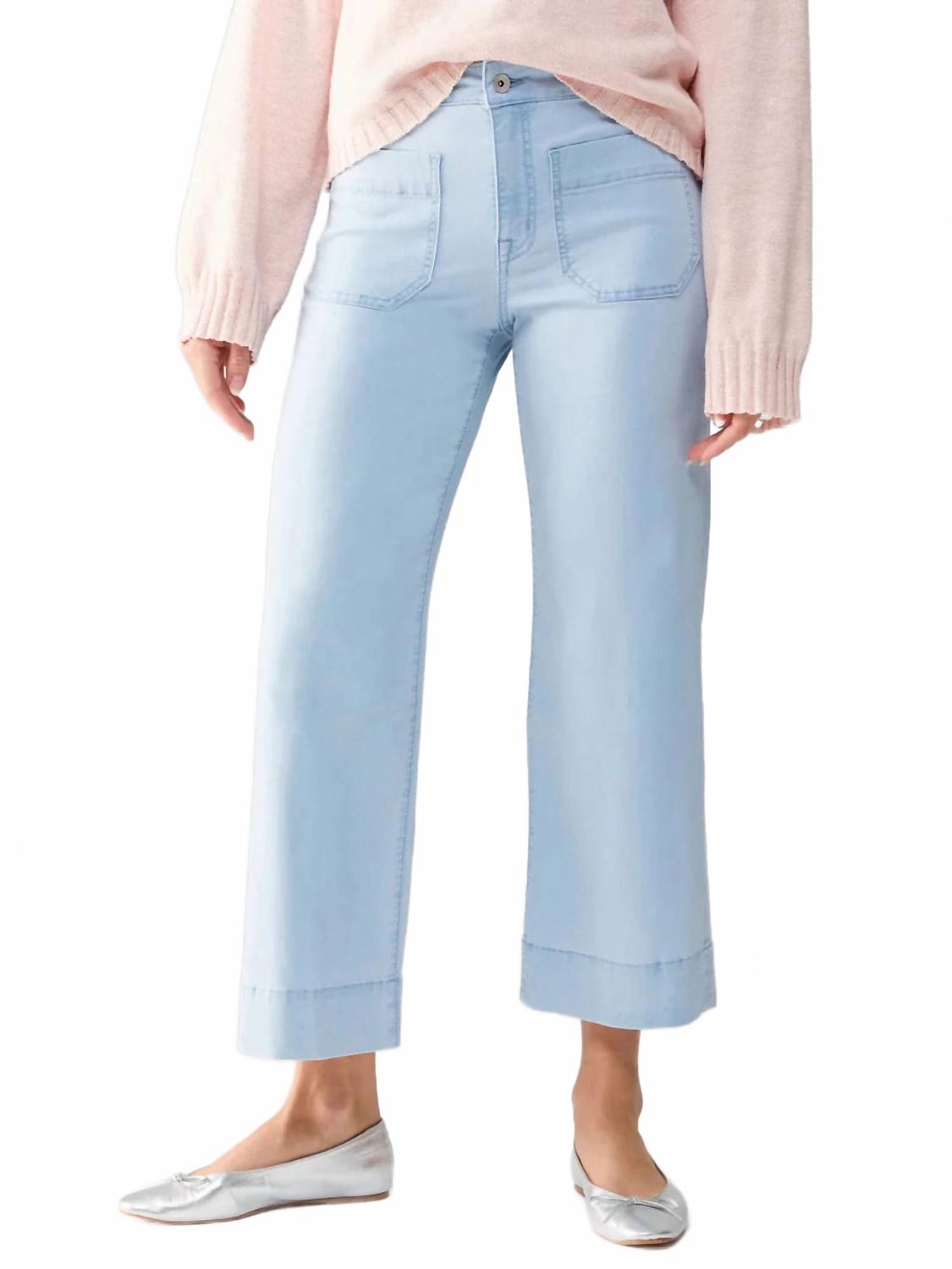Sanctuary The Marine Crop Straight Leg Jeans In Blue