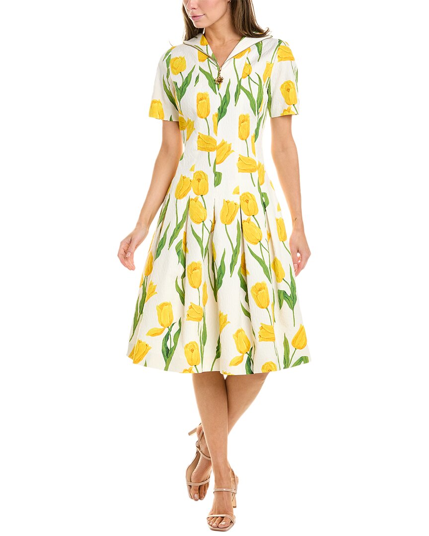 Shop Oscar De La Renta Tulip Dress In Multi