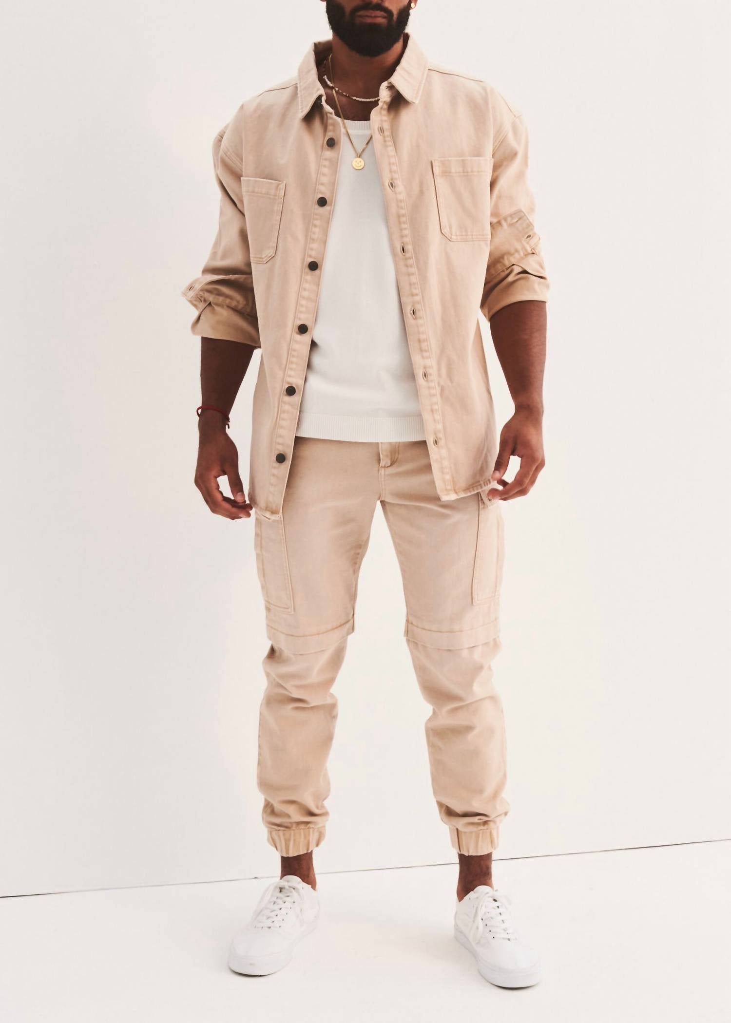 Shop Ser.o.ya Alex Shirt Jacket In Fawn In Beige