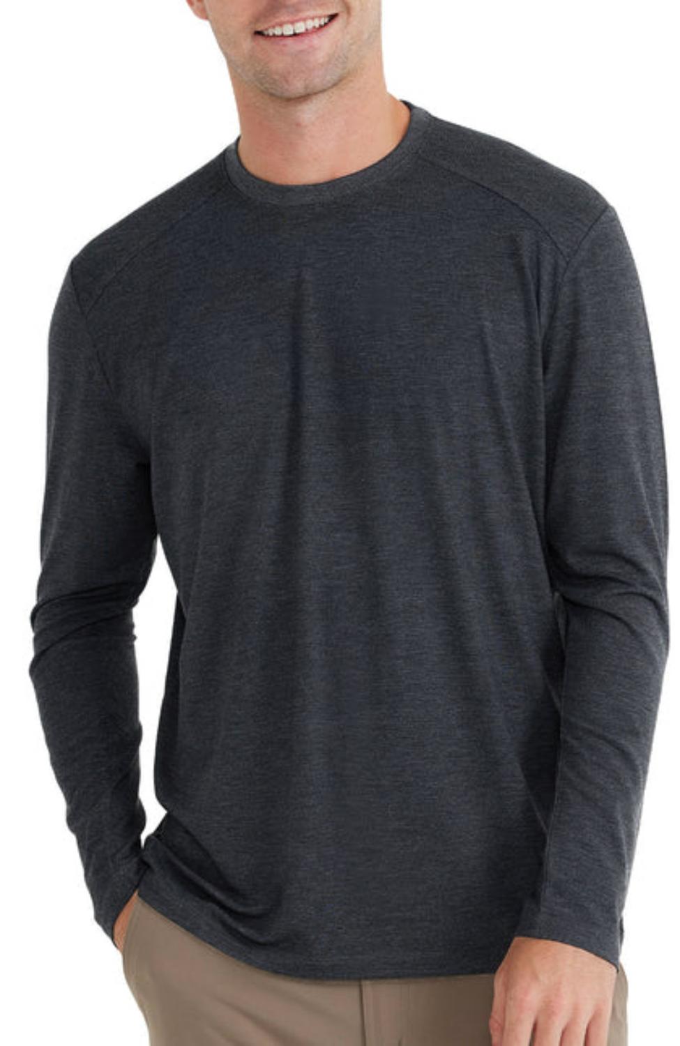 Shop Free Fly Bamboo Shade Long Sleeve In Heather Black In Grey
