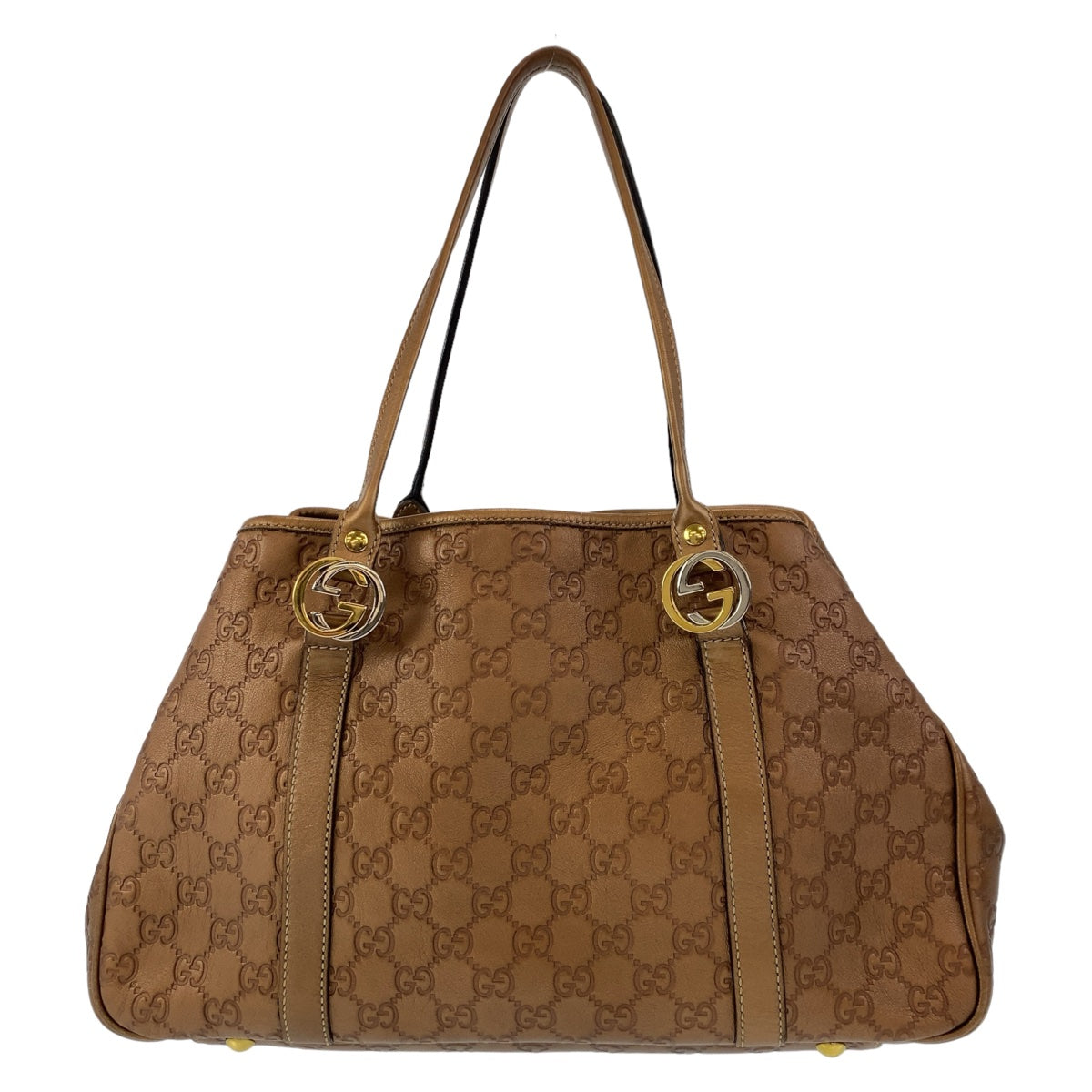 image of Gucci Leather Interlocking GG Tote Bag